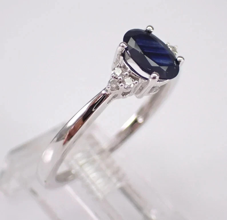 2Ct Oval Lab Created Sapphire Women’s Engagement Ring 14K White Gold Plated