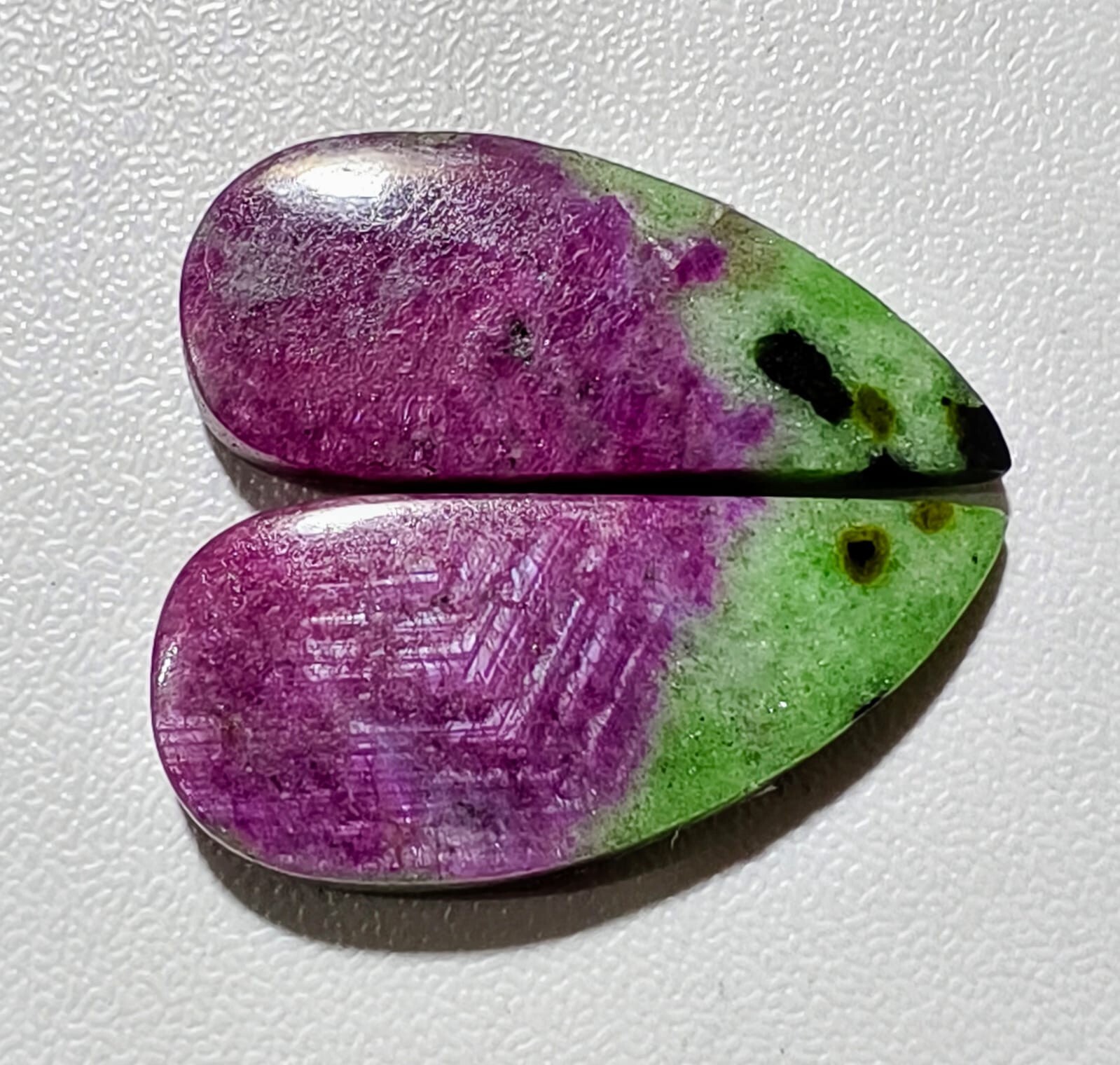 23.10 Cts Natural Ruby Zoisite Match Pair Cabochon Gemstone 25.2 X 11.1 MM
