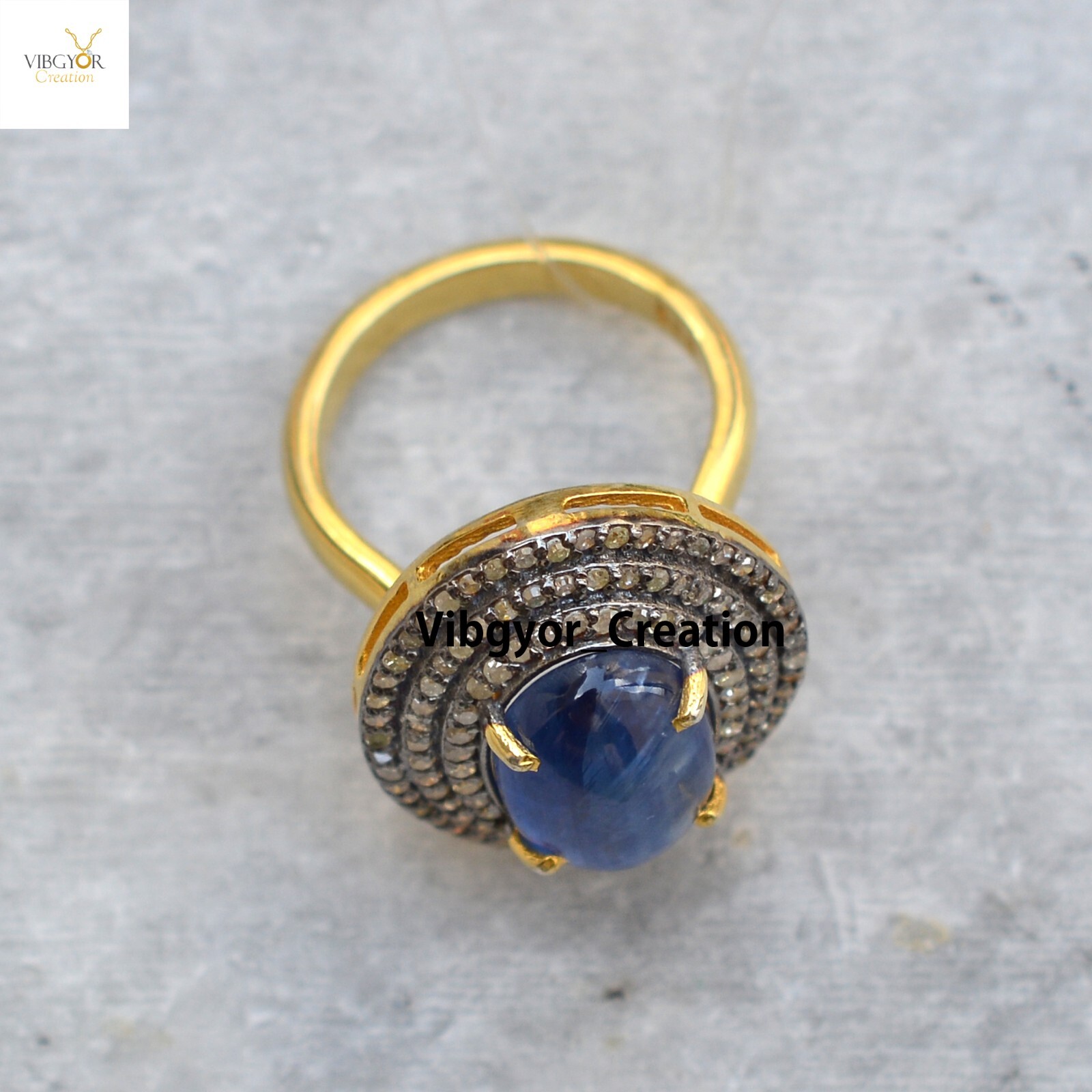 Sale! Tanzanite Gemstone Ring 925 Silver Pave Diamond Jewelry Gold Vermeil Gift