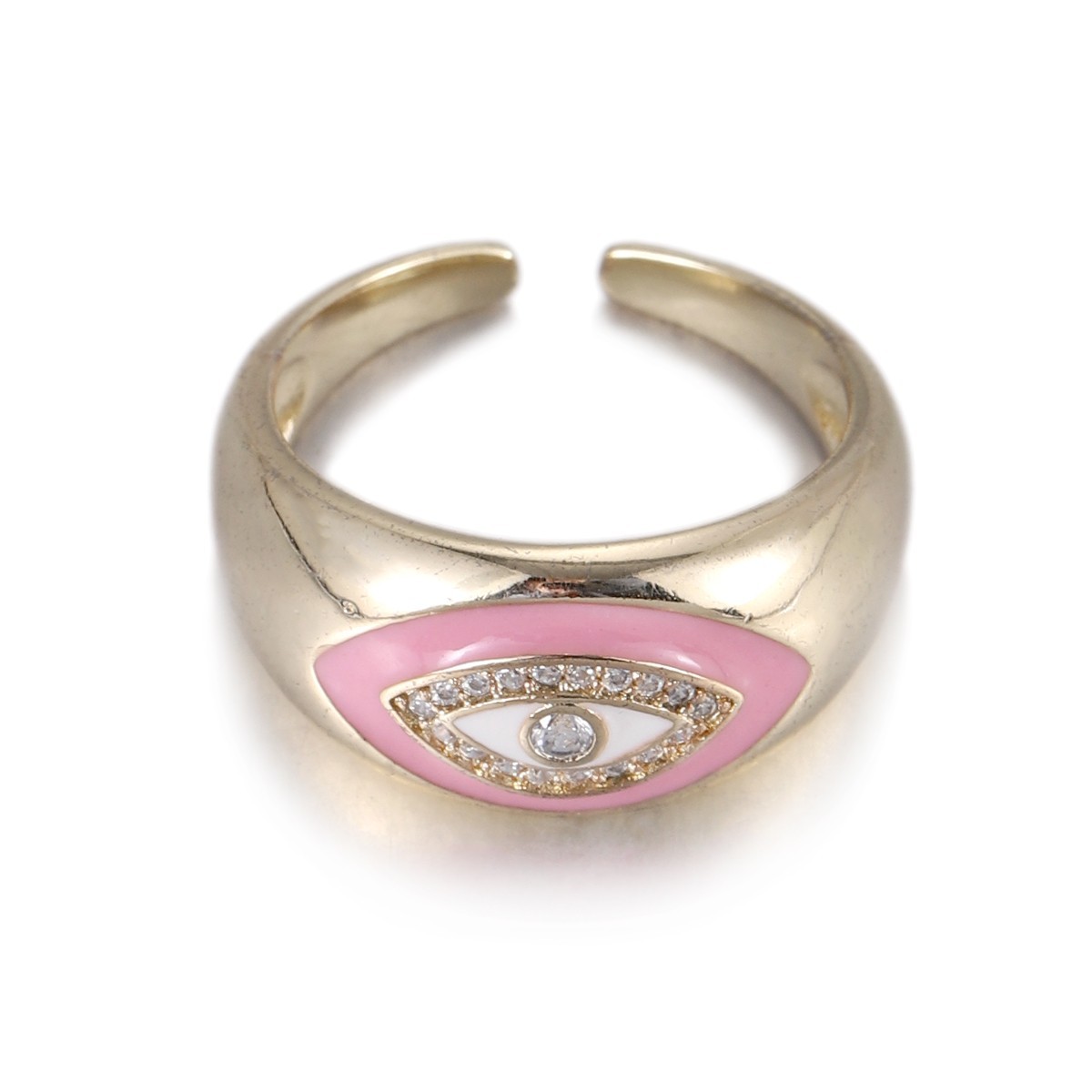 1Pcs Zircon Vintage Evil Eye Finger Ring For Women Men Gift Gold Color Turkish