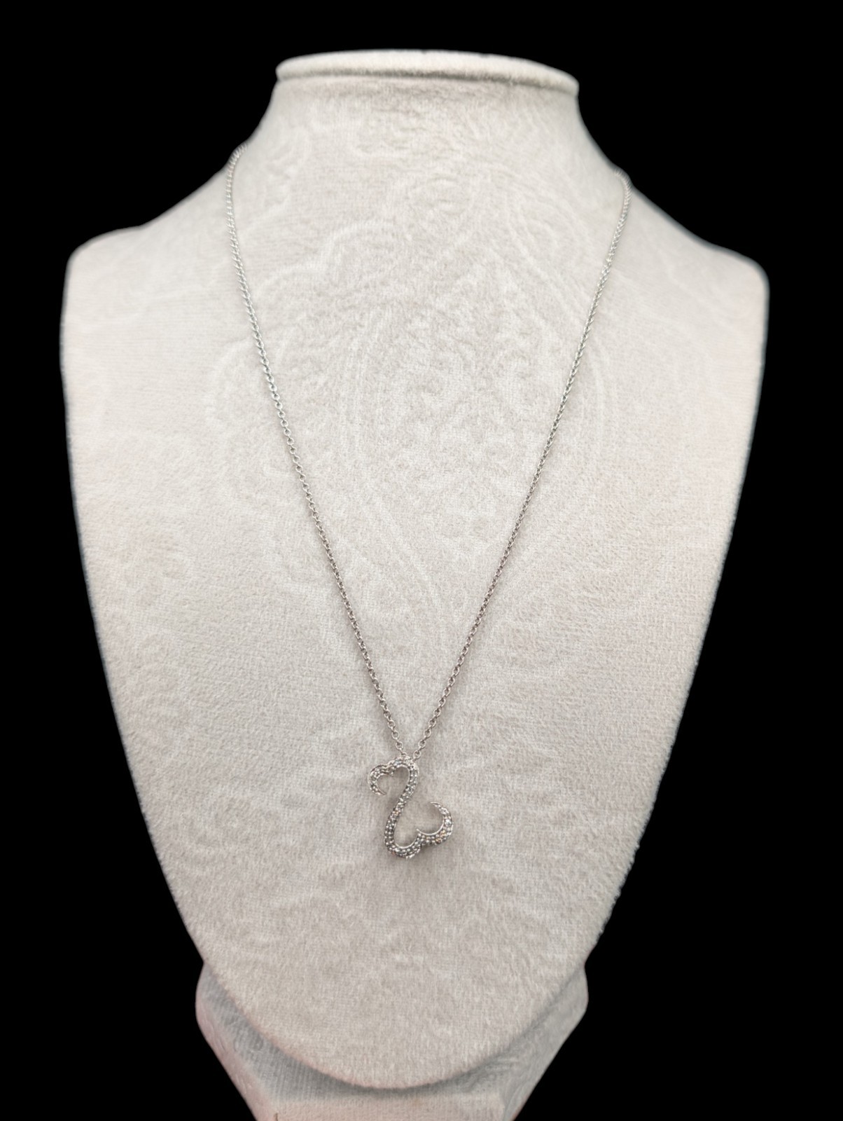 Sterling 925 JWBR Jane Seymour Open Hearts Diamond Pendant On 18″ Chain Necklace