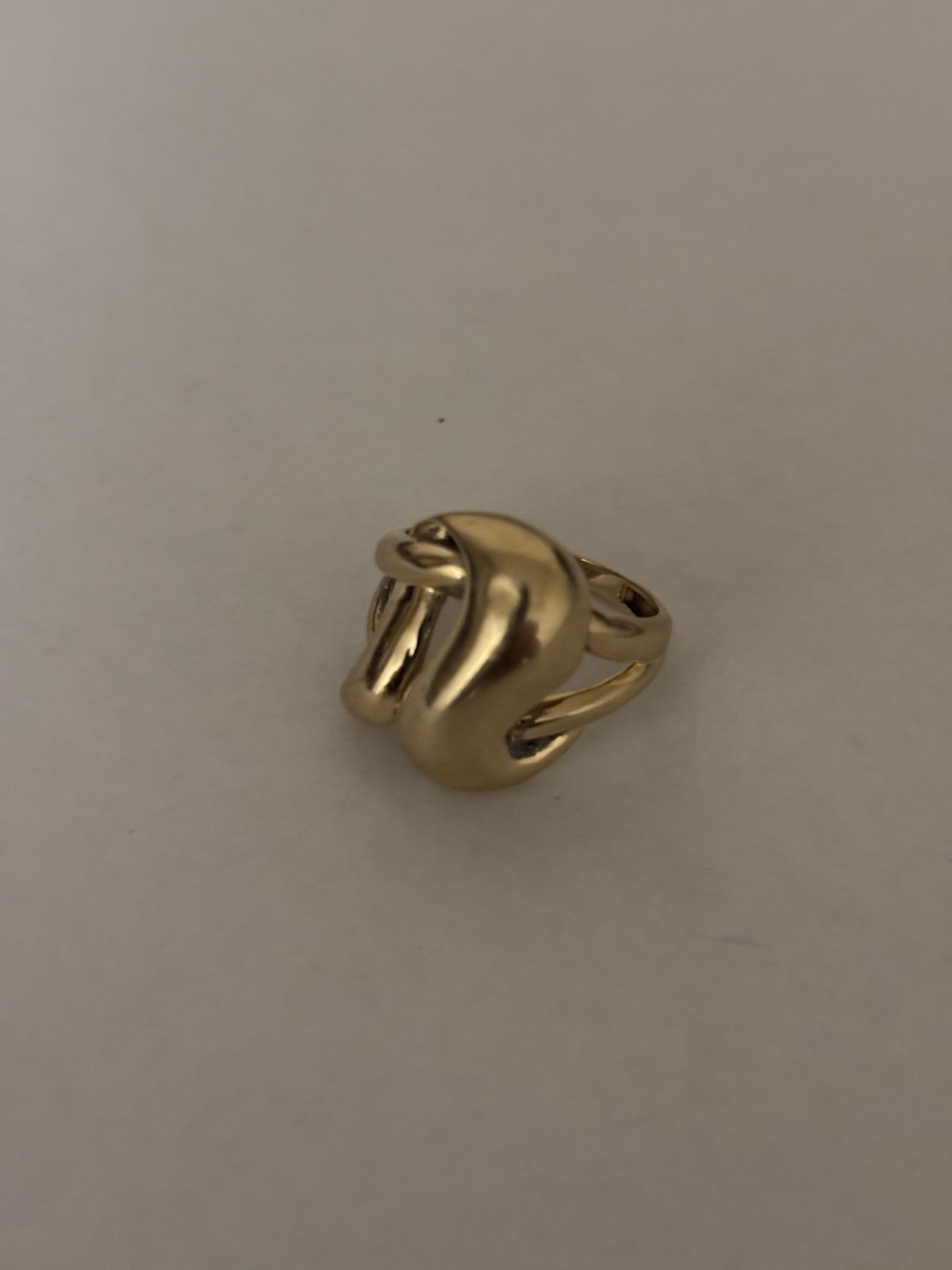 Yellow Gold Ring Abstract Sculptural Design Size 6.5 Fine Jewelry 2.52g