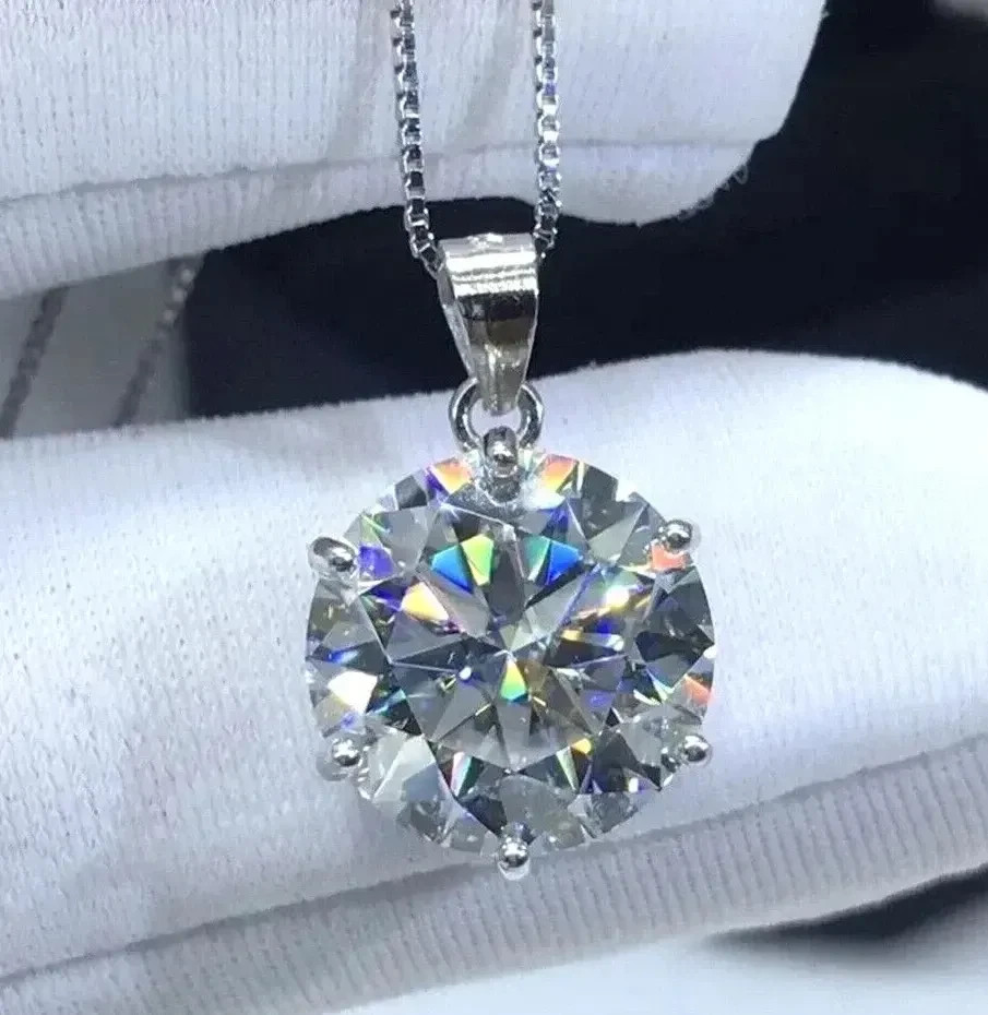 RARE 18.90 Ct Certified White Diamond Solitaire Pendant In 925 Silver