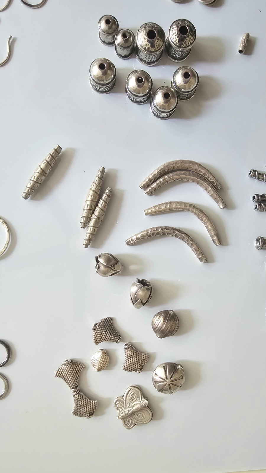 624g Sterling Silver Jewelry Findings Lot 28 Bags Beads Clasps Connectors & More