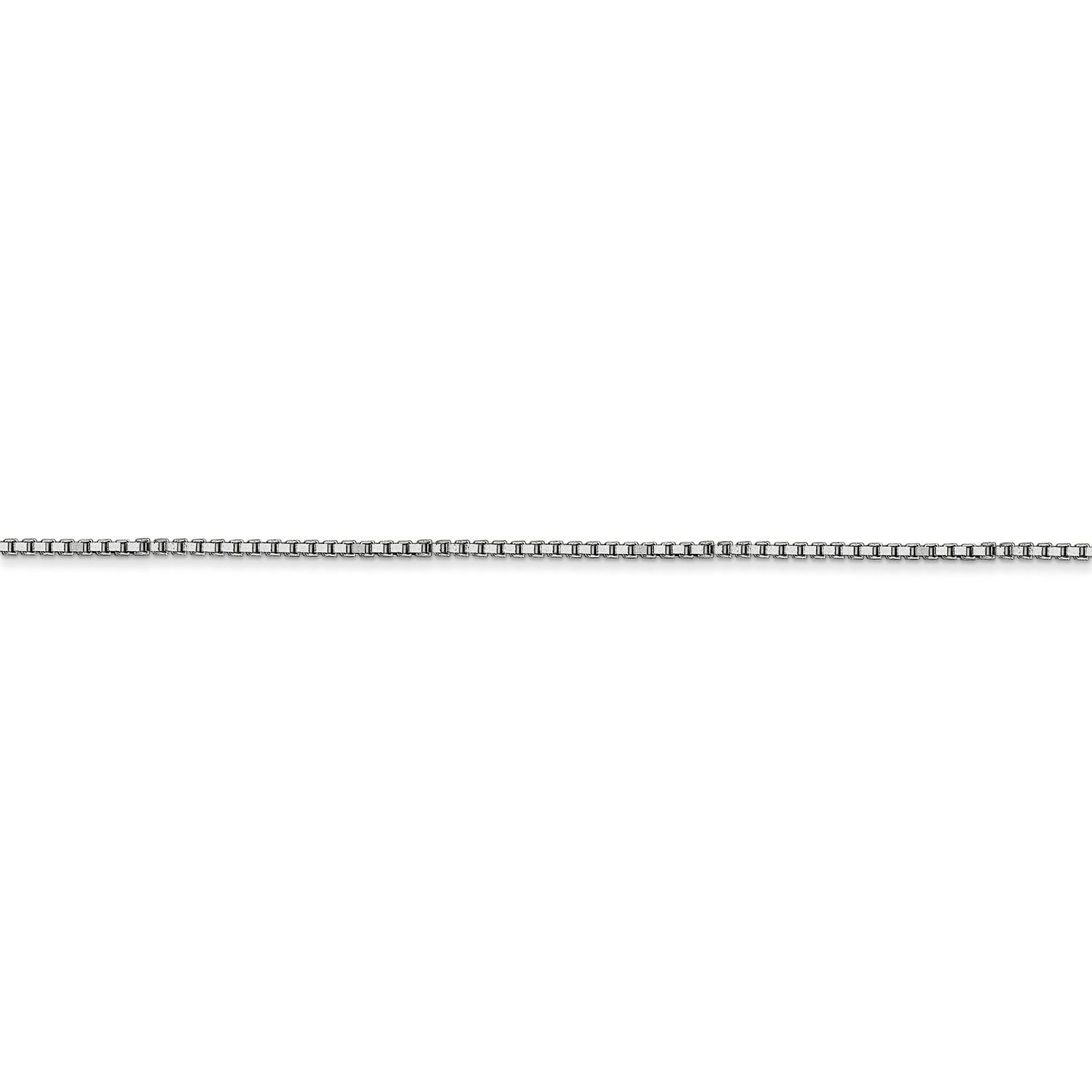 14k White Gold 1mm Solid Plain Box Link Chain w/ Lobster Clasp 14″ – 30″