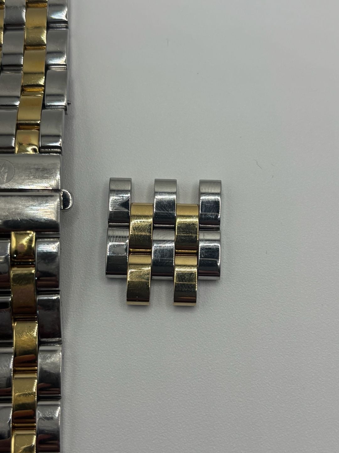 Michele Deco Two-Tone 18K Gold-Plated 7-Link Replacement Watch Bracelet