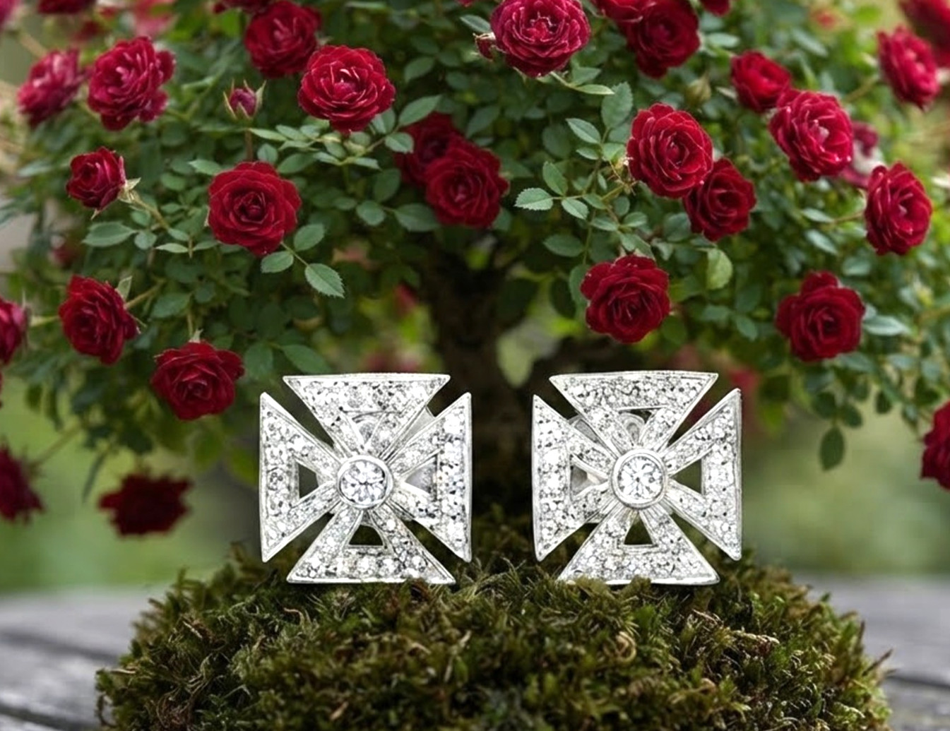1.06ct Natural Round Diamond 14k BIS Hallmarked Solid White Gold Stud Earrings