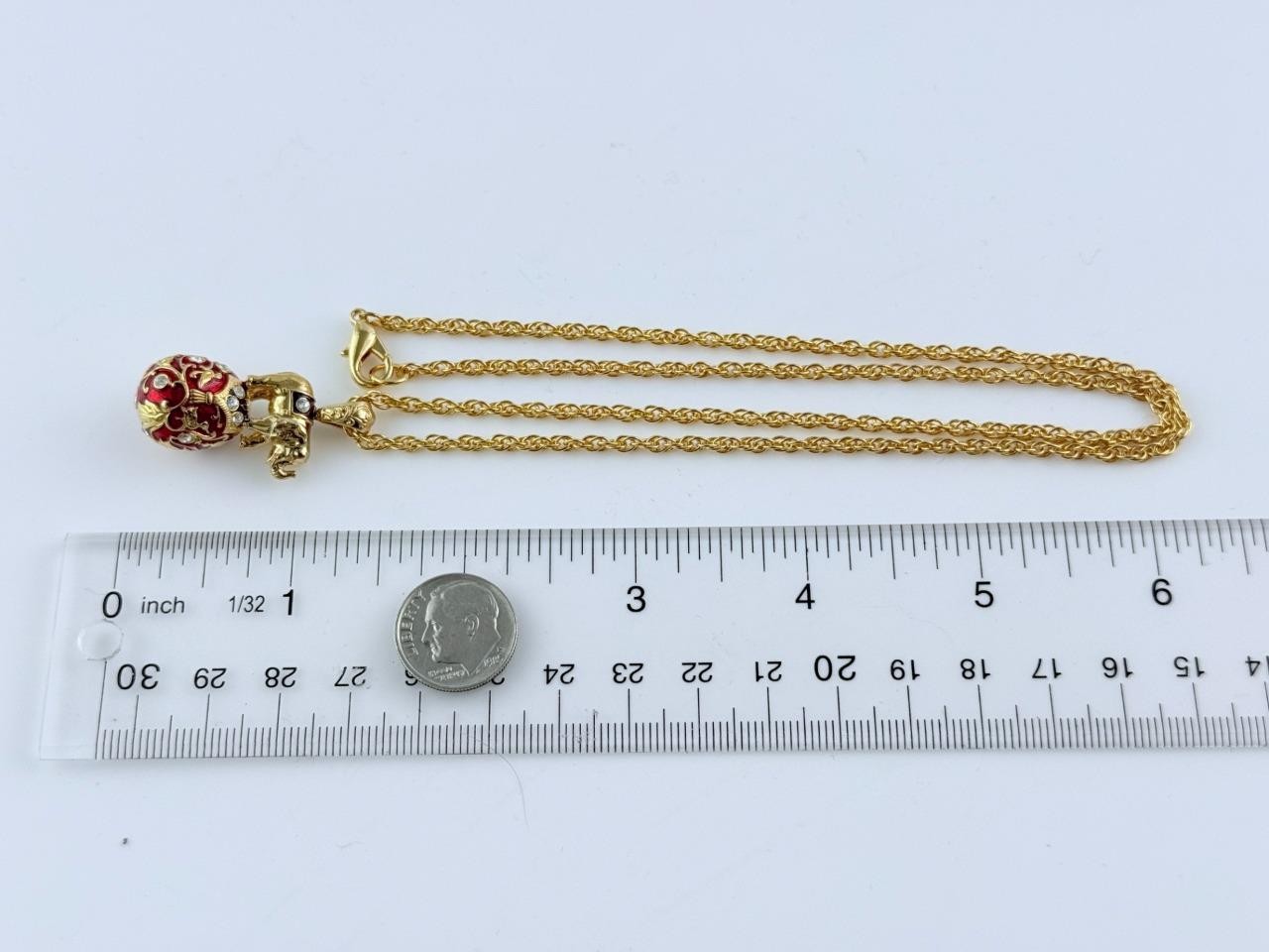 Edgar Berebi Limited Edition Taj Mahal Egg Pendant Necklace with Paper Card 20In