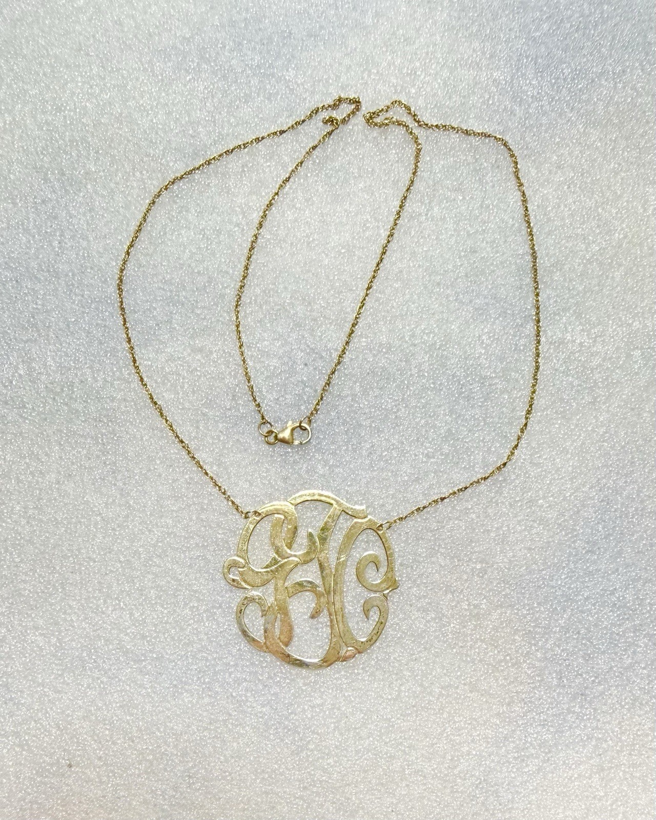 925 Sterling Vermeil JGC Monogram 18” Necklace – 5.59grams
