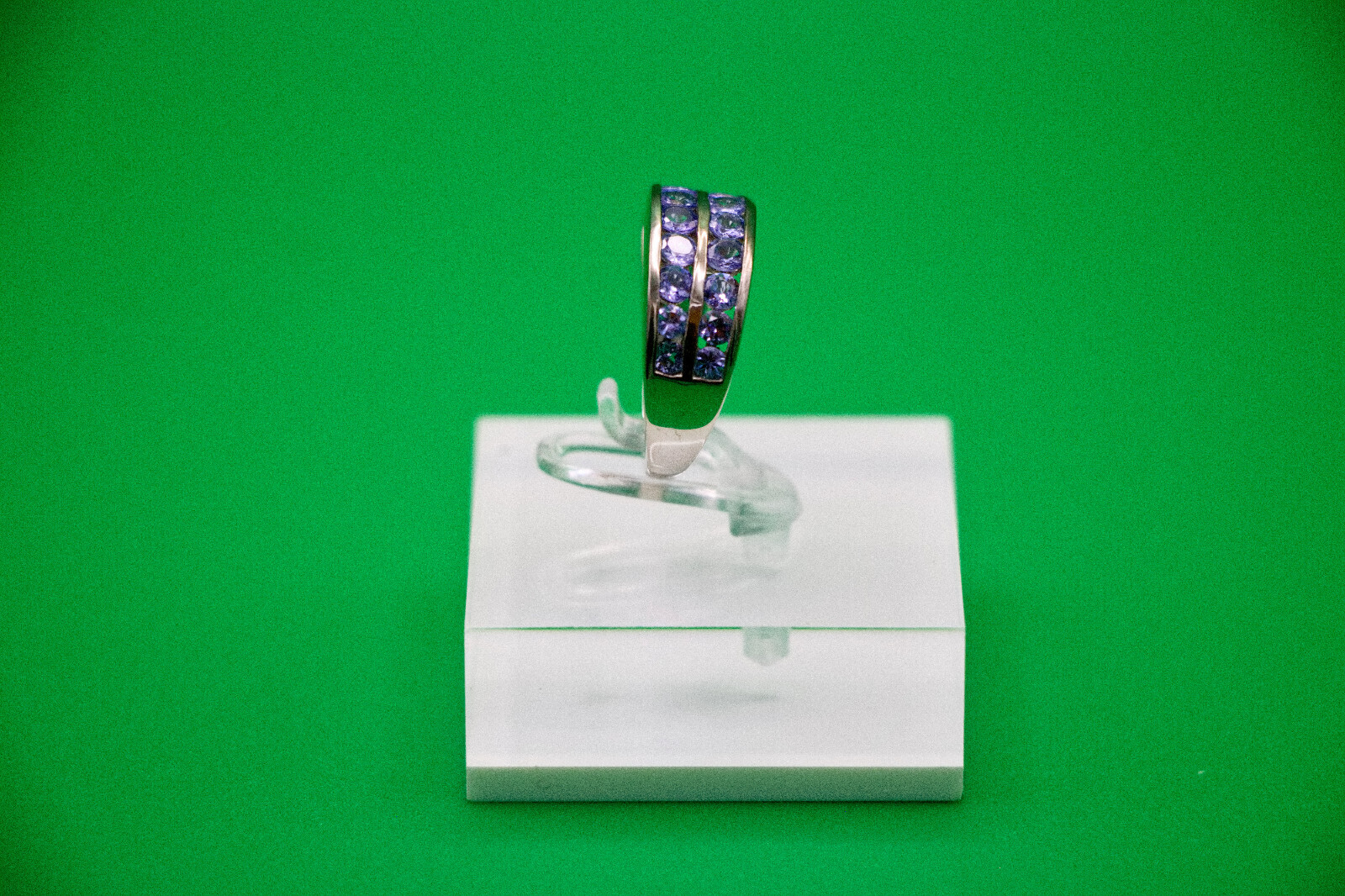 Tanzanite Half Eternity Band Ring in Platinum Over Sterling Silver 1.90 ctw Sz 6