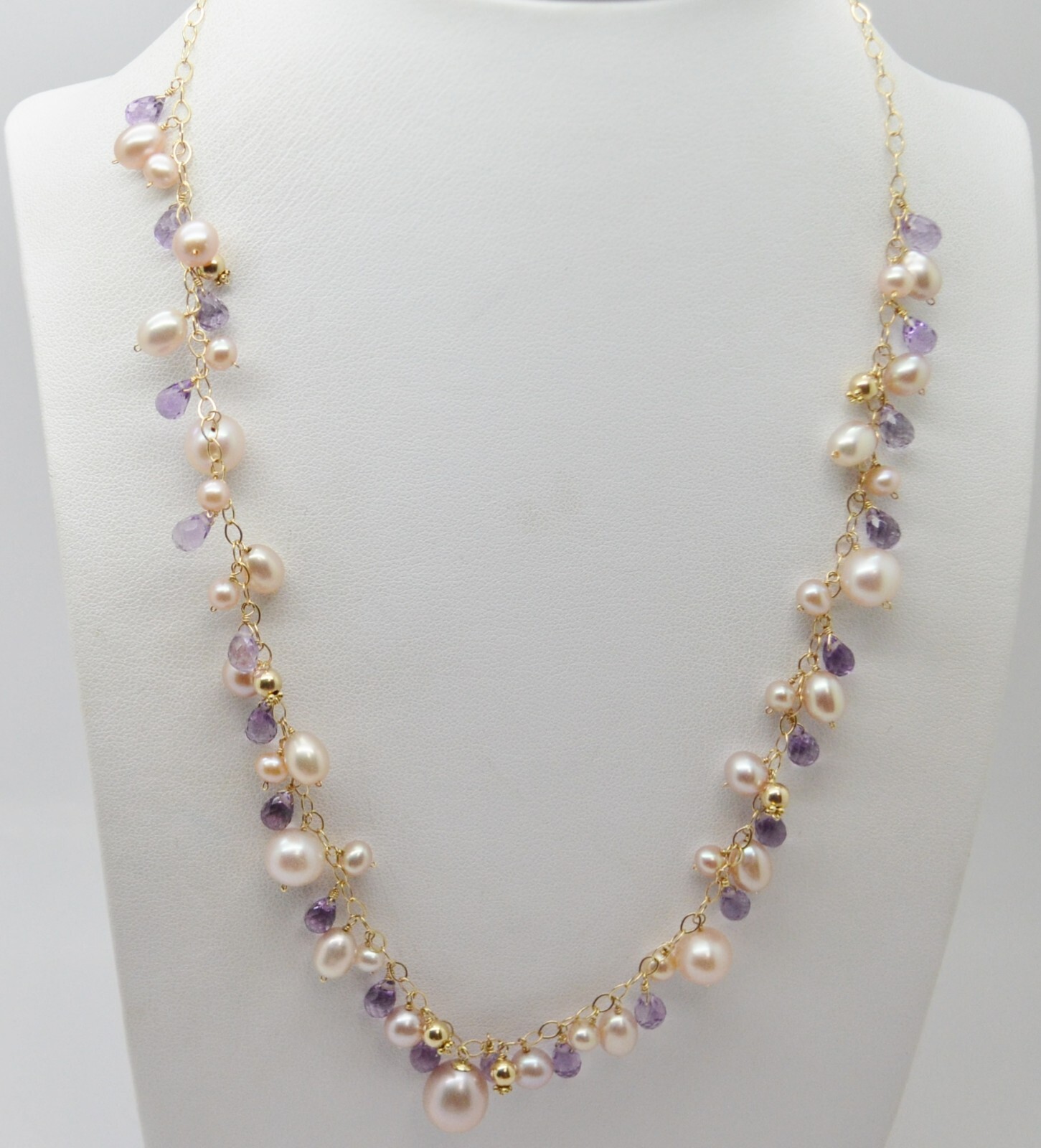 Stunning 14K Gold chain w/ Multiple Dangling Accents Necklace 17.0″ GOLD-3416