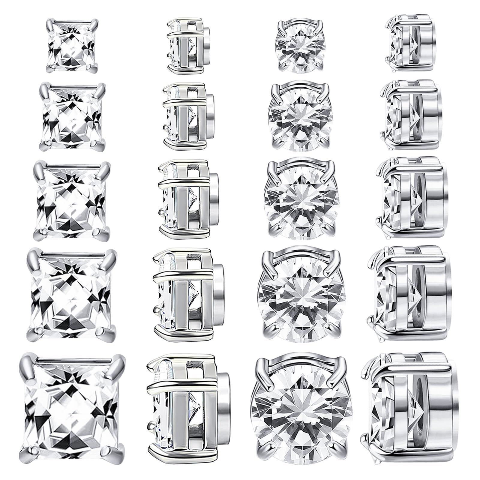 9 Pairs Magnetic Earrings for Men Clip on Earring Stainless Steel Magnet Earr…