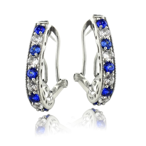 Sterling Silver 2.5ct Created Oval Clutchless Earrings – 4 Colors