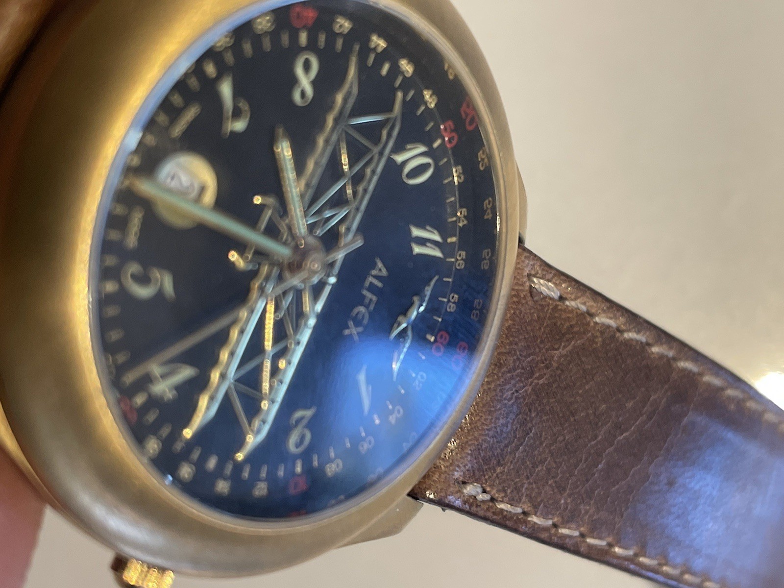 Swiss Men’s Alfex C.V.W.E. Nimitz US Navy Biplane Military Watch w/NEW BATTERY!