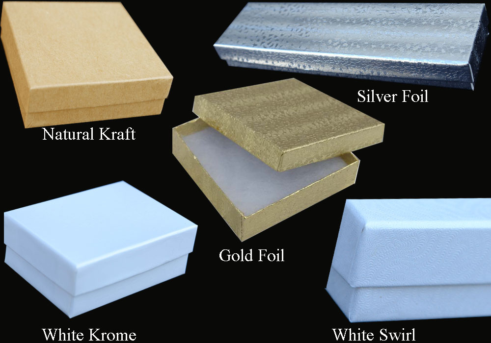 100 PCS 2-1/2×1-1/2×7/8″ Gold Foil #21 Jewelry Boxes Gift Retail Display Box
