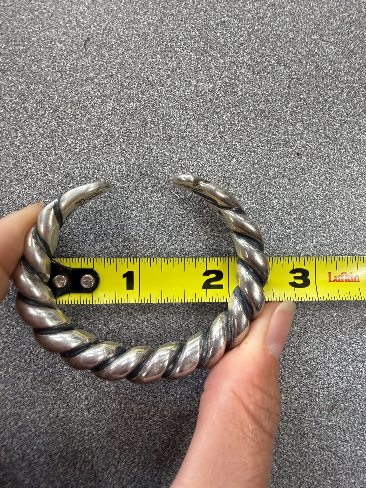 Orville Tsinnie Navajo Sterling Silver 9.05mm Native Twisted Cuff Bracelet