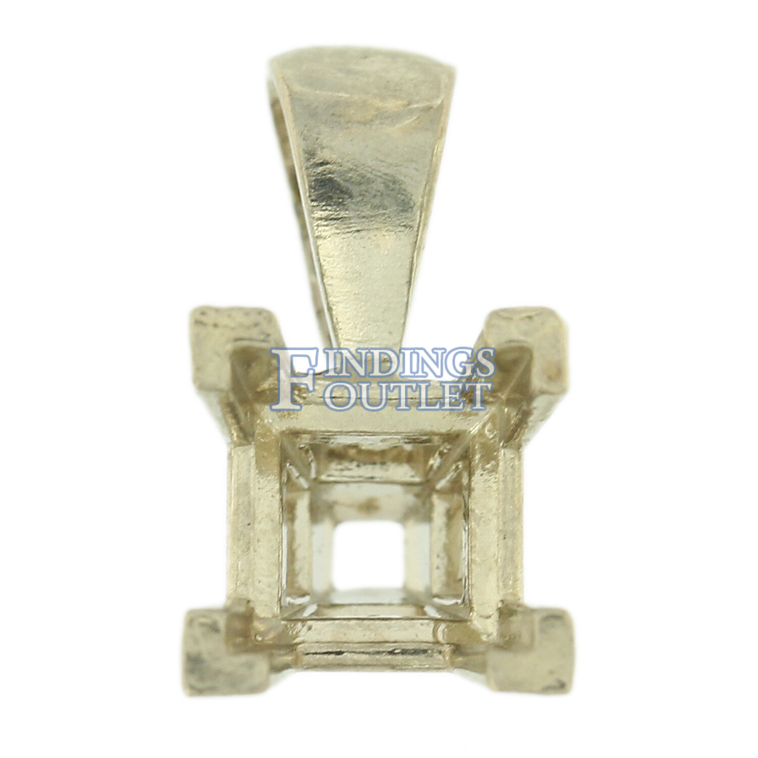 14K White Gold V-End Princess Pendant Setting Mounting 0.40ct – 3.00ct US SELLER