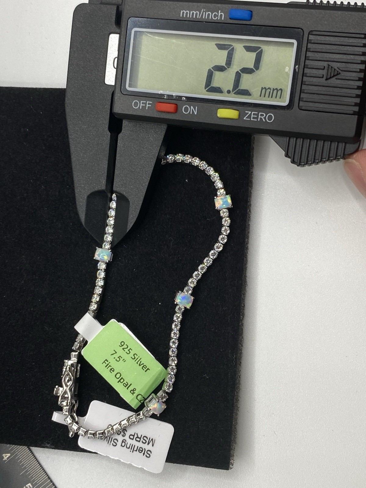 Fire Opal Tennis Bracelet 7.5” – 925 Sterling Silver,Anniversary / Birthday gift