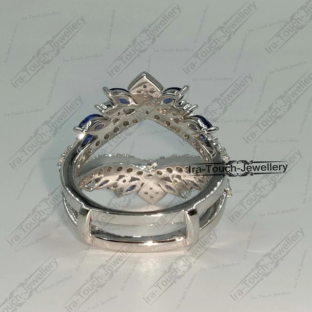 2Ct Round Cut Lab-Created Sapphire Diamond Enhancer Ring 14K White Gold Plated