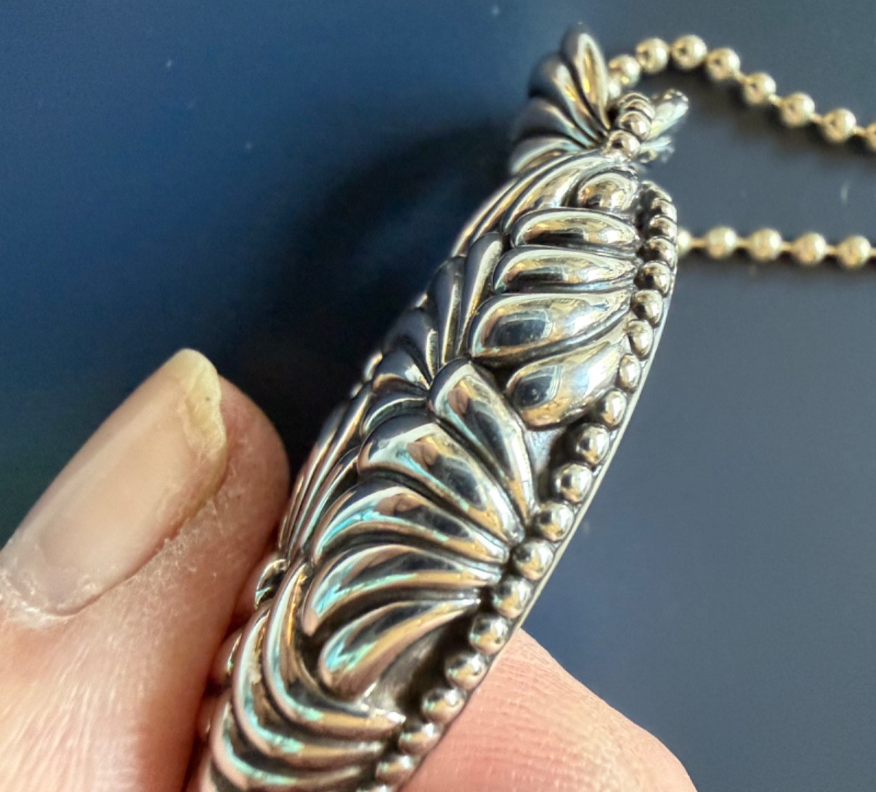 Lagos Soiree Floral 925 Sterling Silver Pendant with 32 inch with Beaded Chain