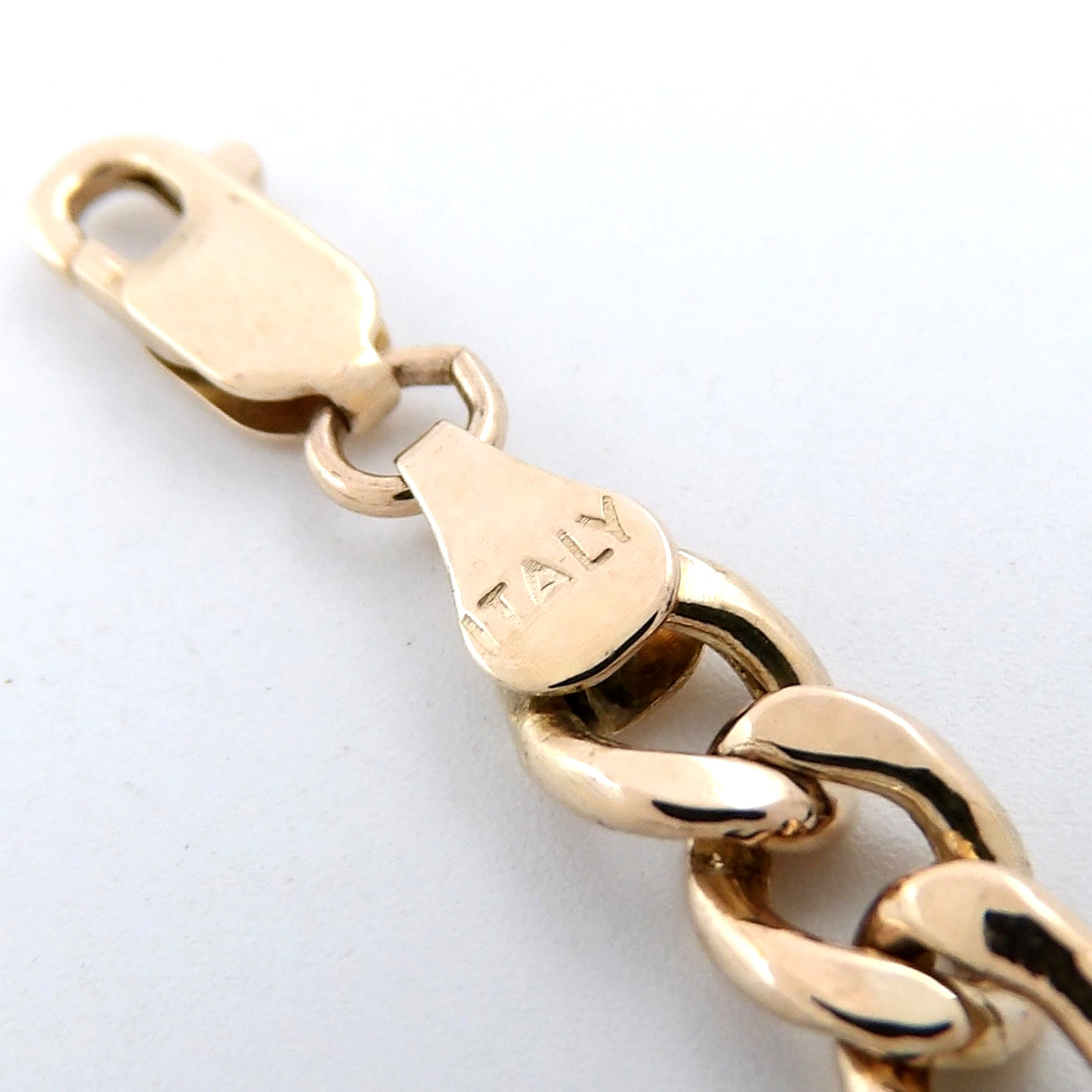 Solid 10k Gold Puffy Hollow Figaro Link Chain Necklace Italy 20.5in 5mm 11gr