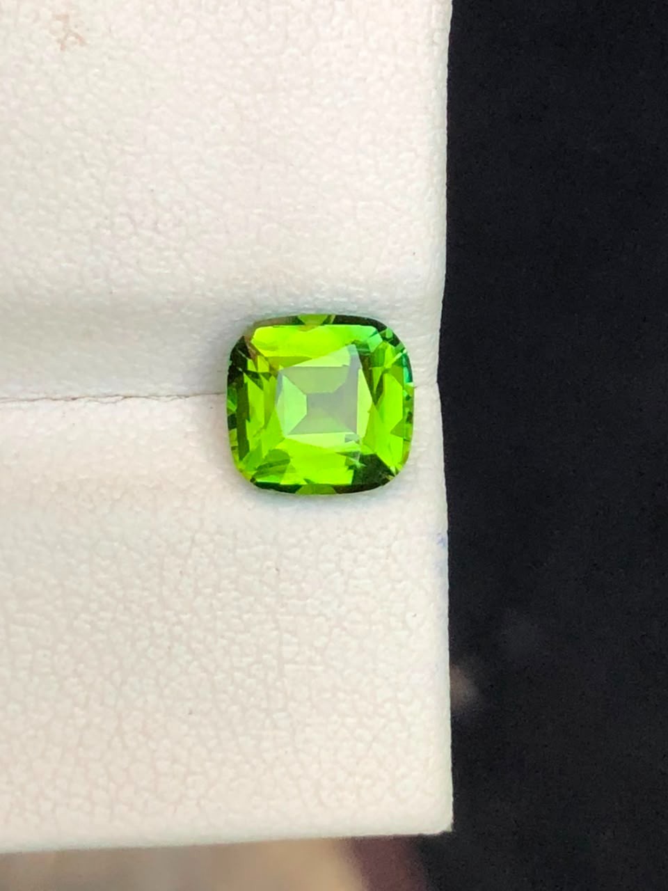 1.60ct Natural Loupe Clean Neon Lime Green Tourmaline Cushion Cut Loose Gemstone