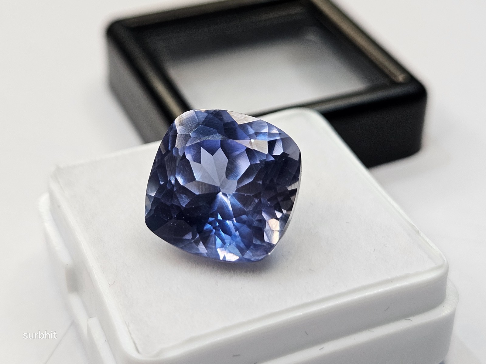 Shine Blue VVS Tanzanite Cushion Cut 13+Ct Natural Certified Loose Gemstone
