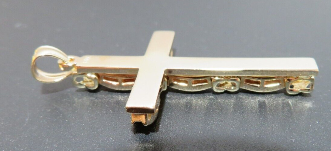 14K YG DIAMOND CLUSTER CROSS PENDANT 0.35 tcw 22.77 MM X 43.50 MM 5.47g(AI-2251)