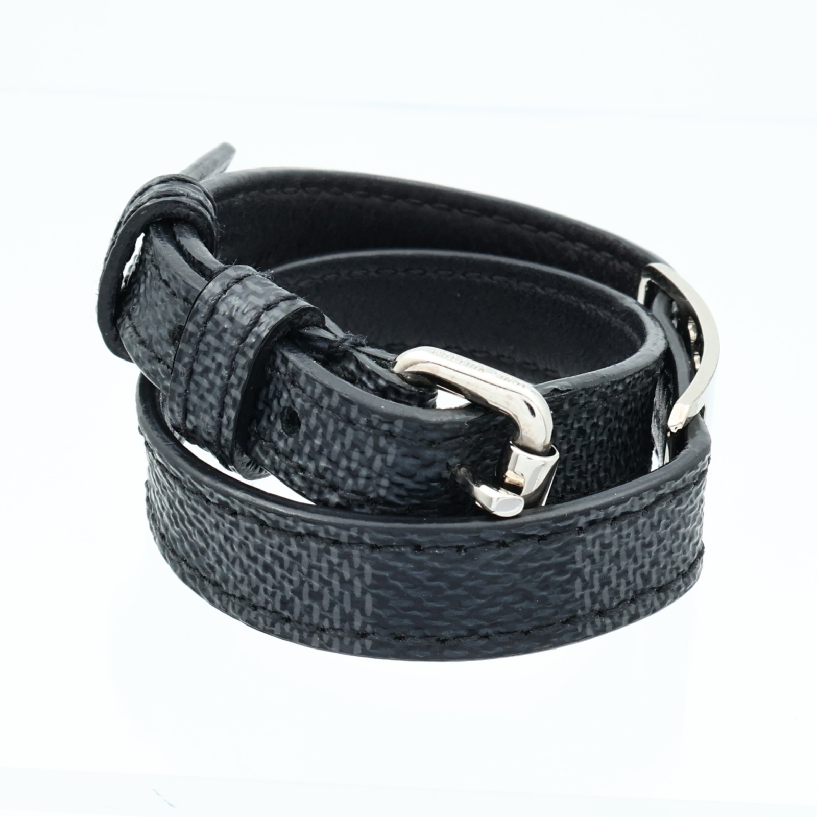 LOUIS VUITTON LV SHW Sign It Bracelet M6616E Damier Graphite Black
