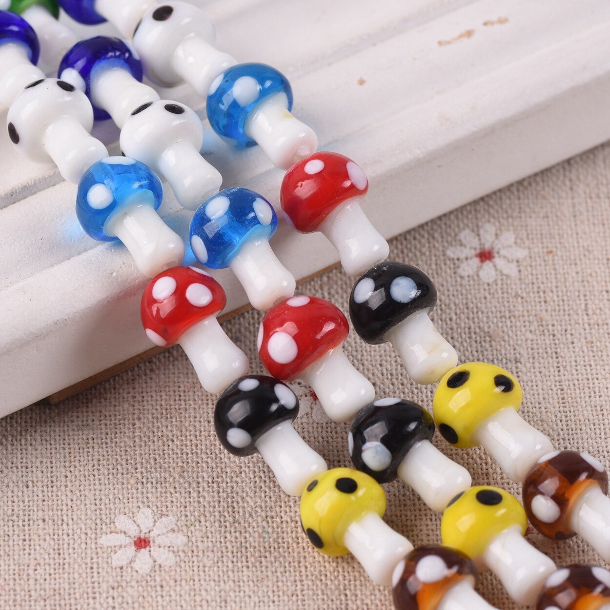 10pcs Mushroom 13x10mm 16x12mm 18x15mm Handmade Lampwork Glass Loose Beads