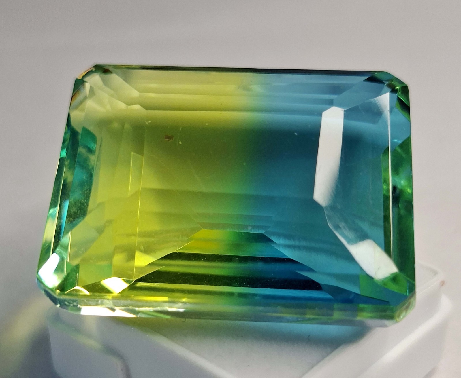 Bi-Colour Tourmaline Emerald Cut Natural 107-109 Ct Loose Gemstone RK1127