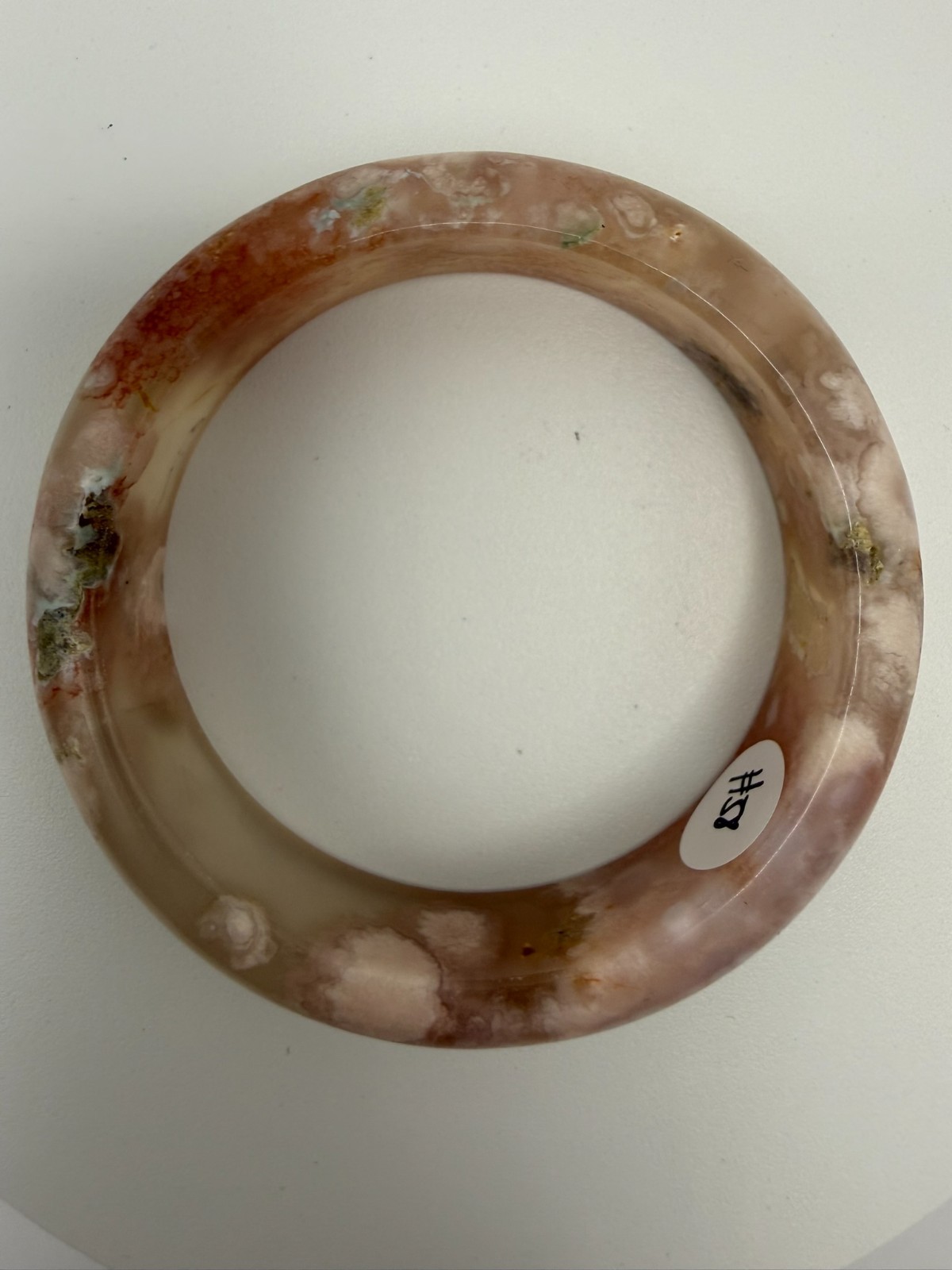 Natural Sakura Flower Agate Bangle – Size 58mm – B5-4181