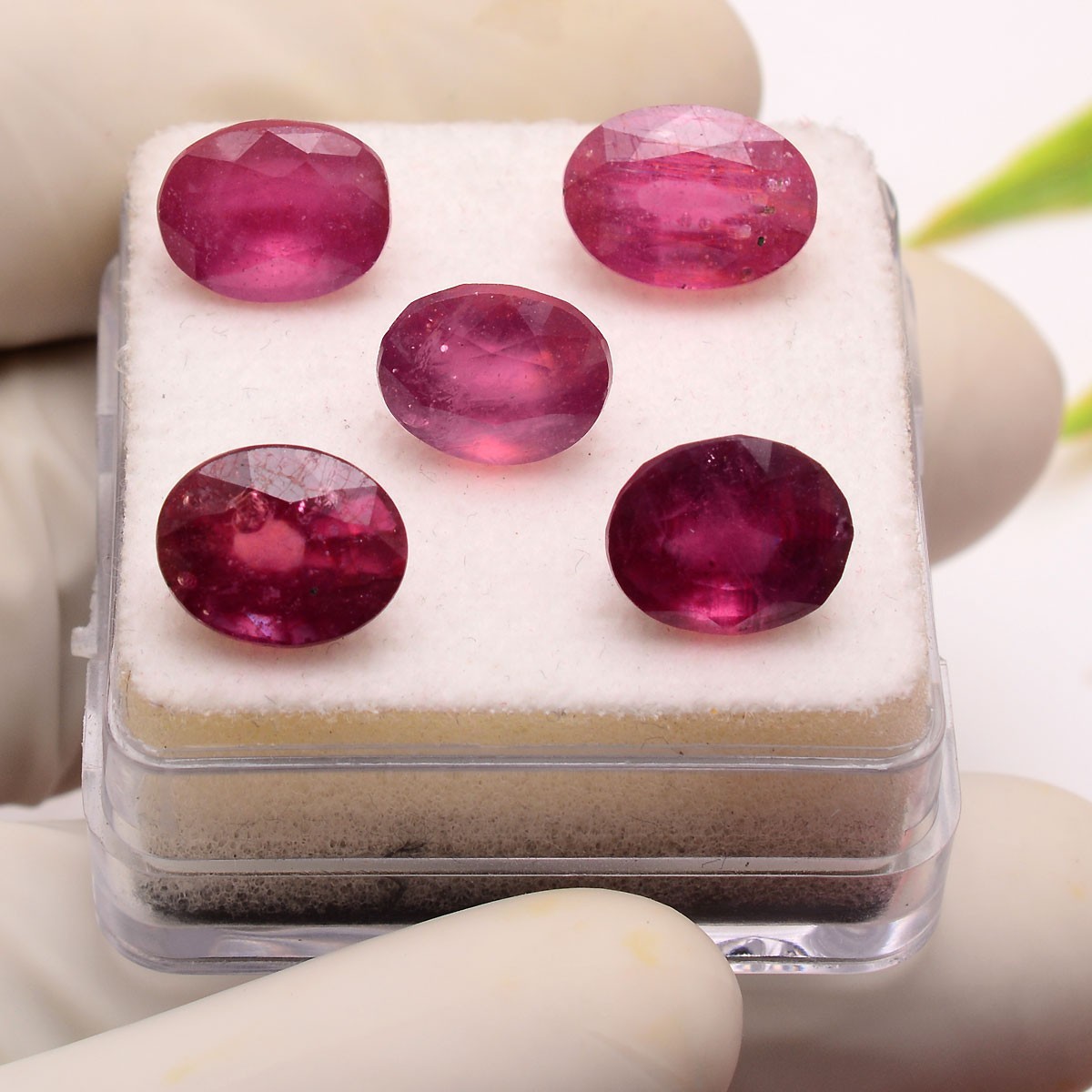 Royal Red~ Set Of 5 Pcs Natural Mozambique Ruby 9.72-10.33mm Oval Cut Gemstones