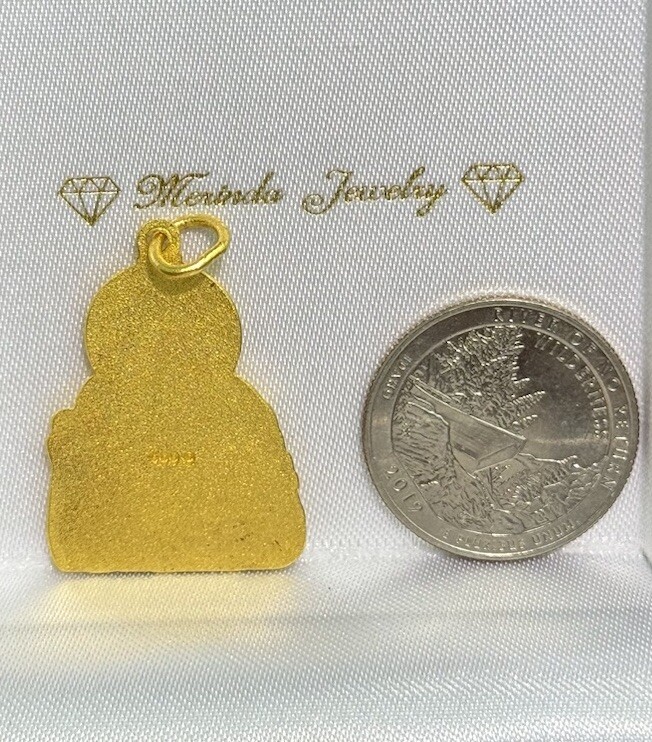 24K Solid Yellow Gold 3D Happy Lucky Buddha Charm/ Pendant, 13.11 Grams