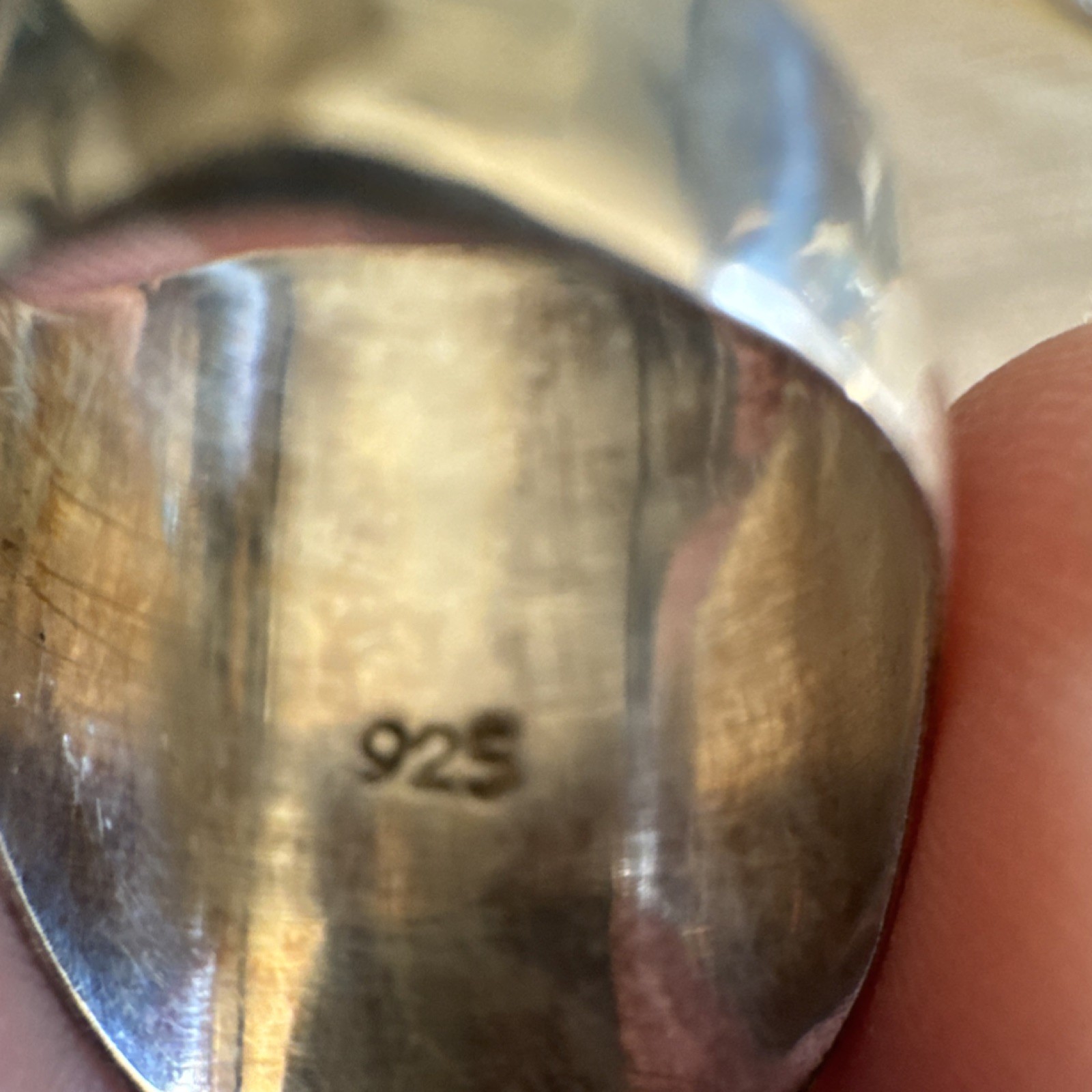 Sterling Silver 925 Engraved Oval Band Ring Ornate Design No Stone Silver Color
