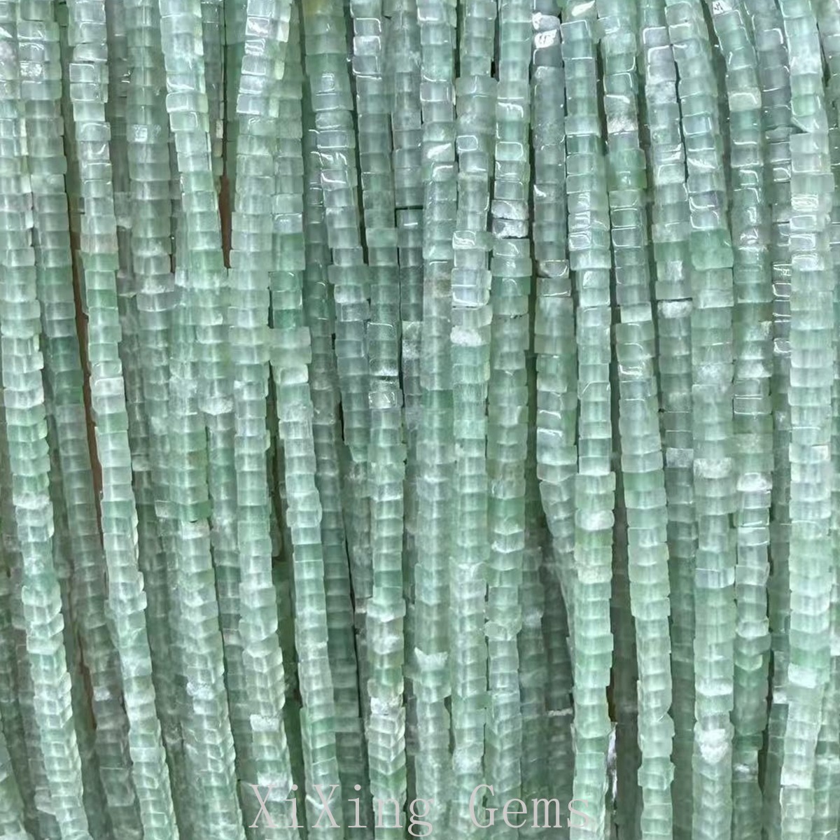 1x2mm Natural Green Aventurine Flat Square Disc Spacer Beads for Jewelry Making