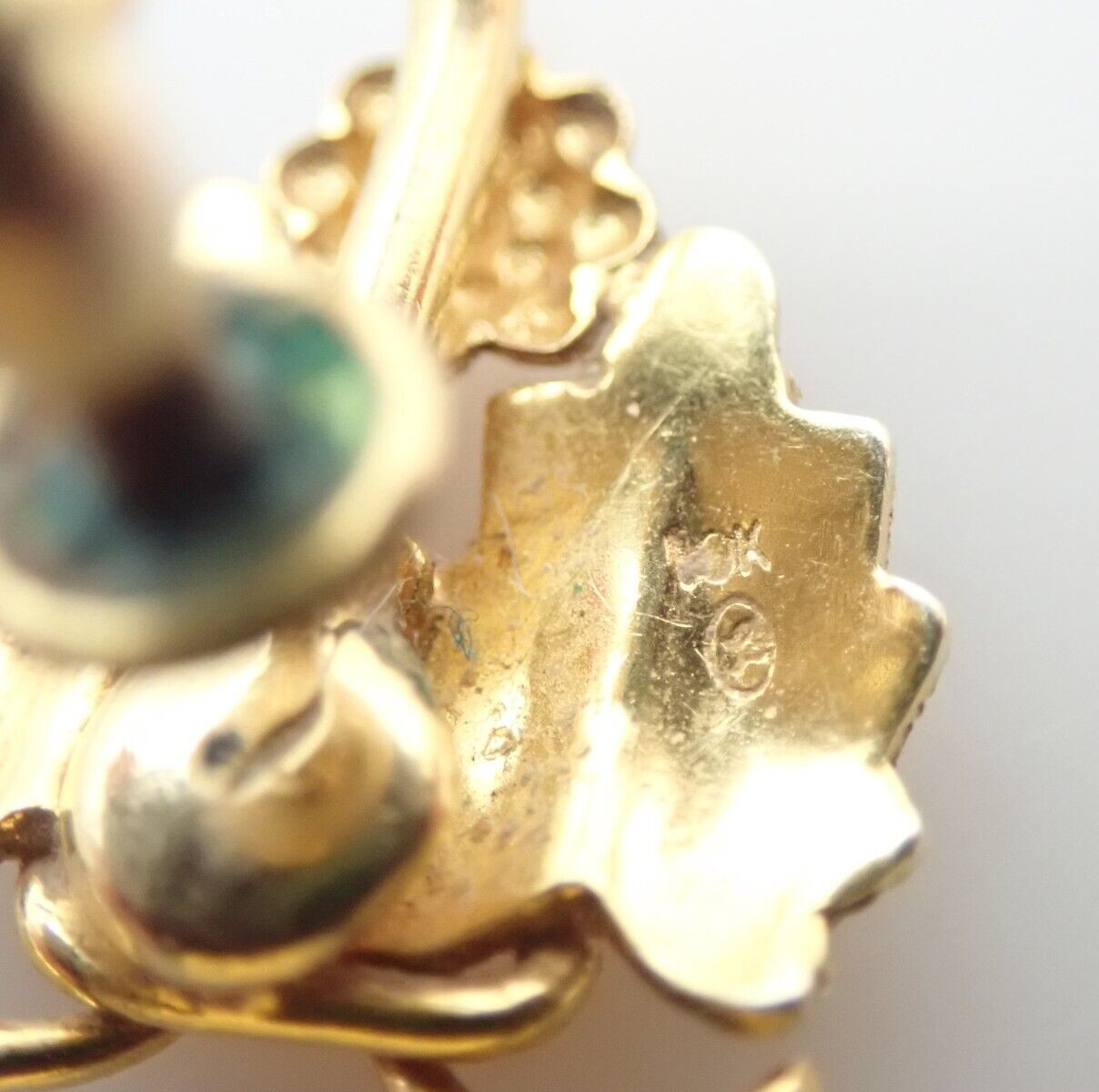 10k Landstom’s Black Hills Gold Multi Colored Estate Earrings 2.4 Grams