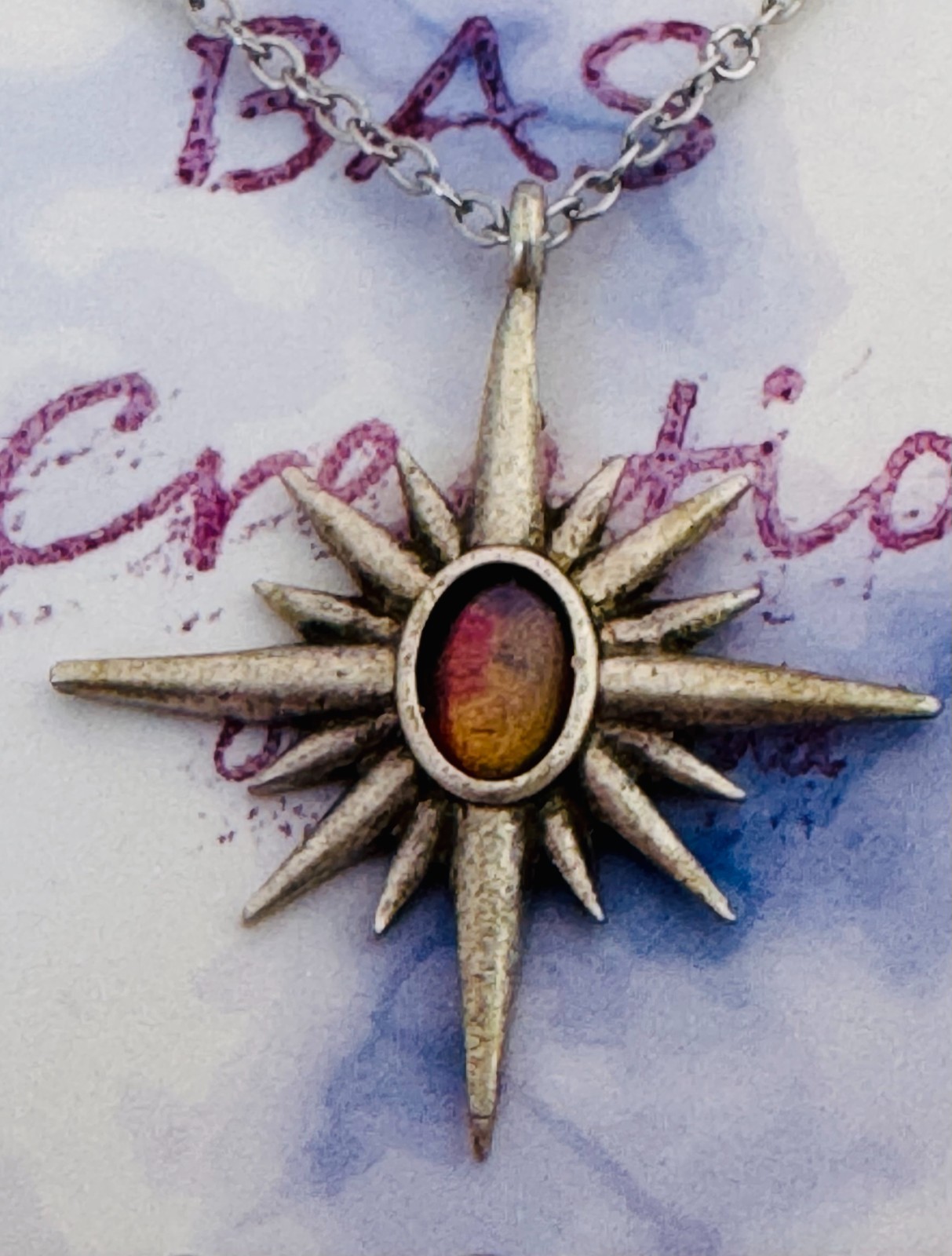 Northern Star Pendant Necklace Hand Painted by Local Ozark Artist–Me