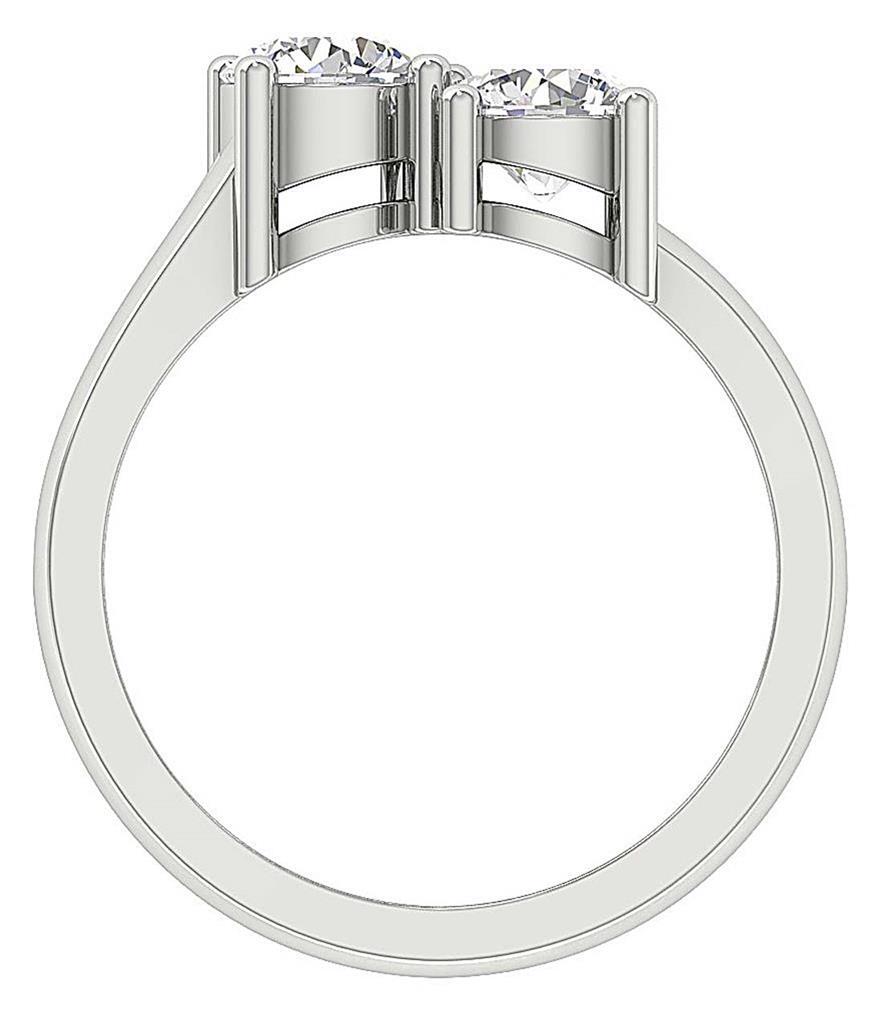 Lab Grown Diamond Forever Two Stone Engagement Ring VS1 F 1.60 Ct 14K White Gold