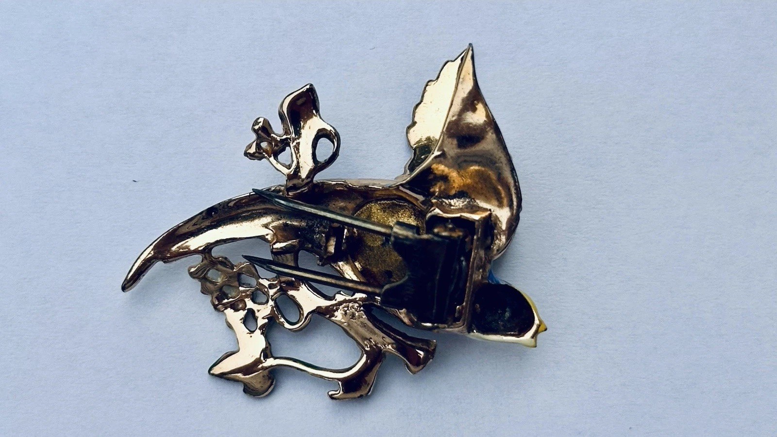 Bill Coo Love Birds Enamel Sterling Silver Duo Duette Pin Coro Craft 1798867
