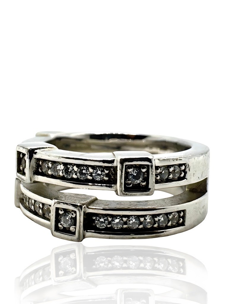 JETTE 925 Sterling Silver Ring “EXTRAVAGANT” Size 55 Round Band 11.60g