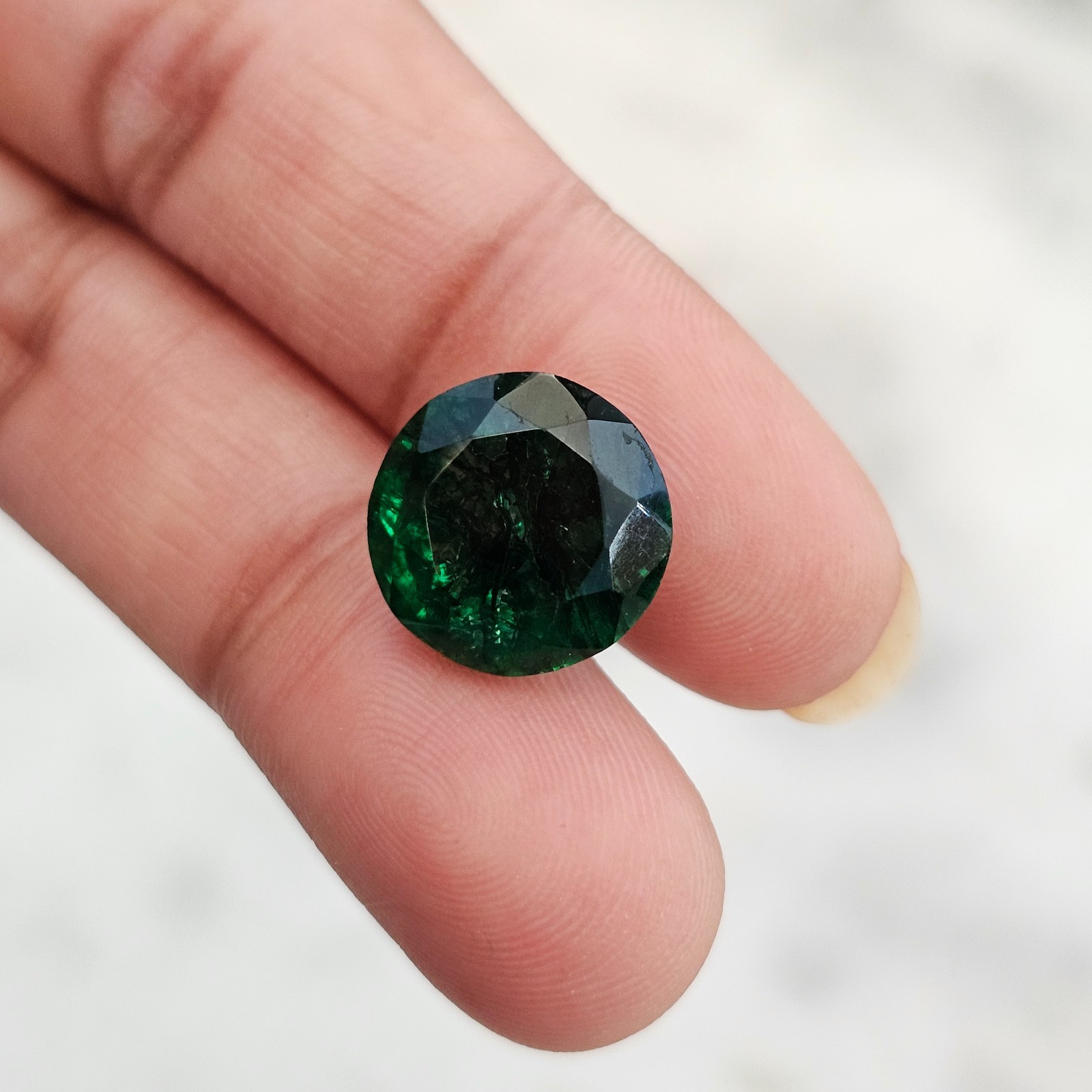 2PCS 10.15 to 10.15Ct Colombian Green Emerald Round Cut Loose Gemstone AAA