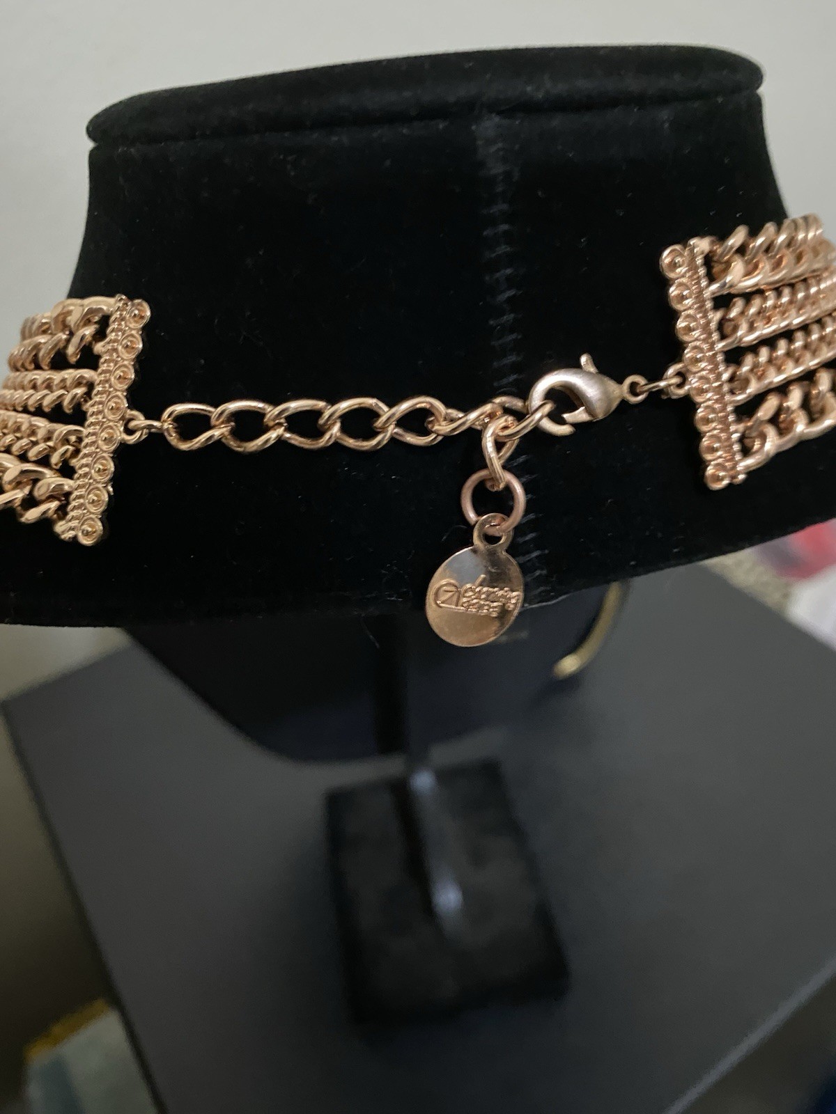 7 Charming Sisters Metallic Copper Tone Multilayered Bib Statement Necklace