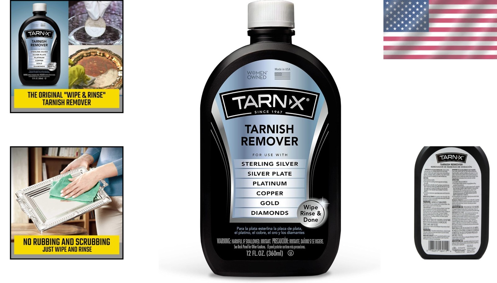 Tarnish Remover 12 Oz. Tarn-X Silver Gold Copper Clean & Polish Jewelry Cleaner