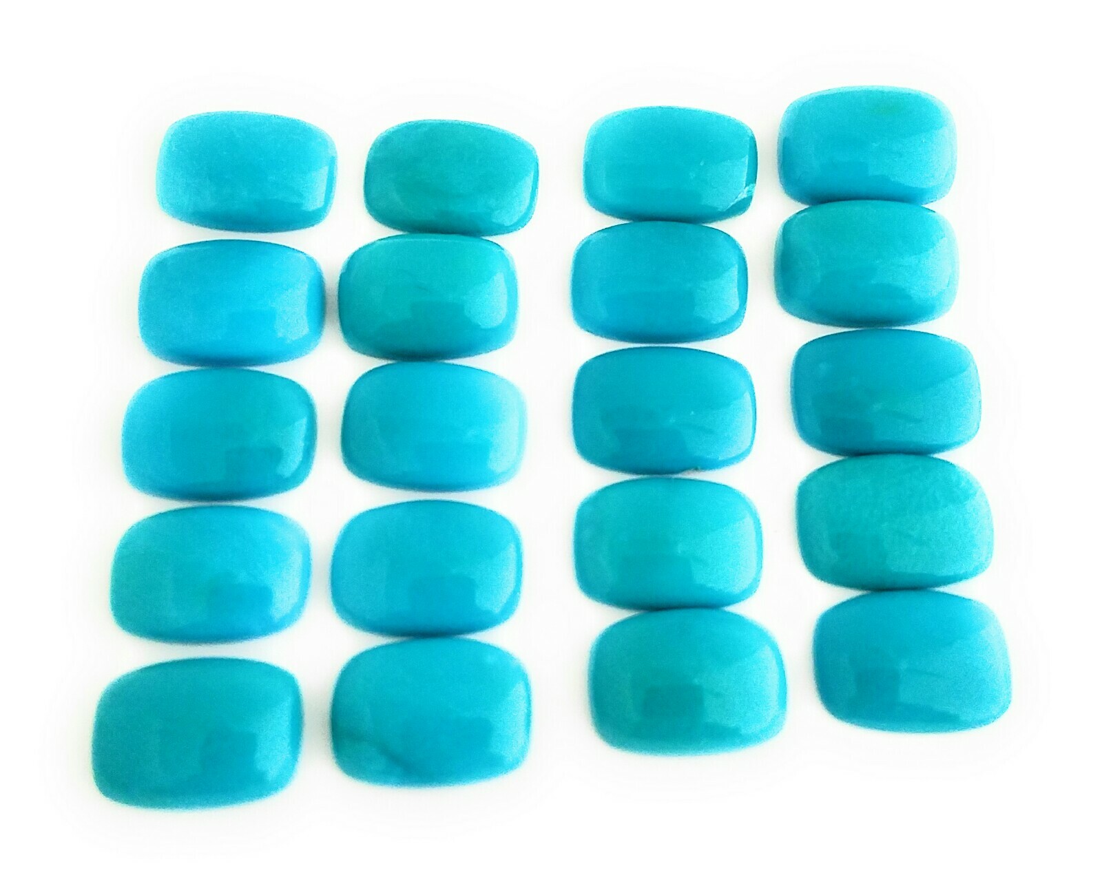 One Rectangular 100% Natural Sleeping Beauty Turquoise Cabochon 10x14mm