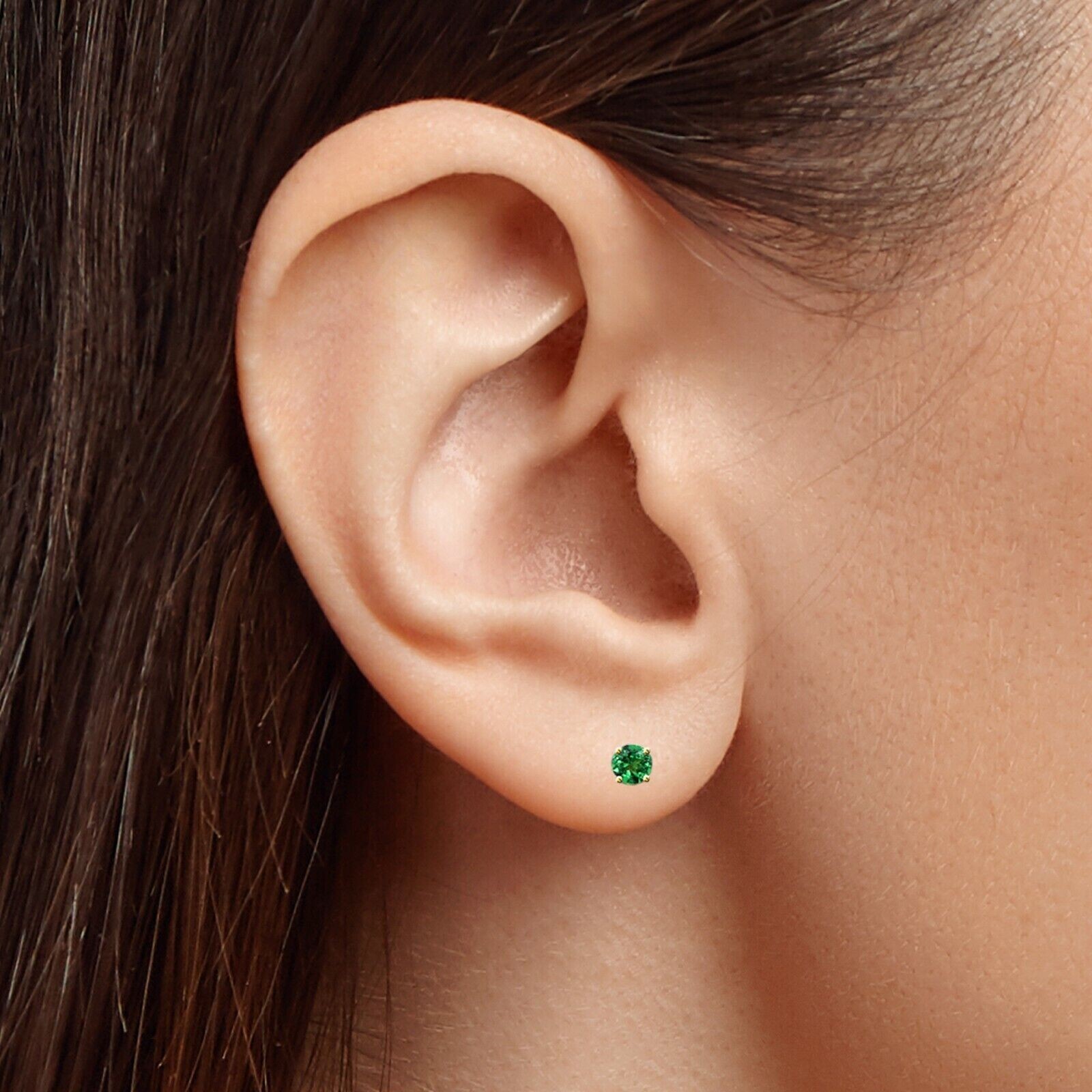 14Kt. Yellow Gold 3.5MM Tsavorite Earrings