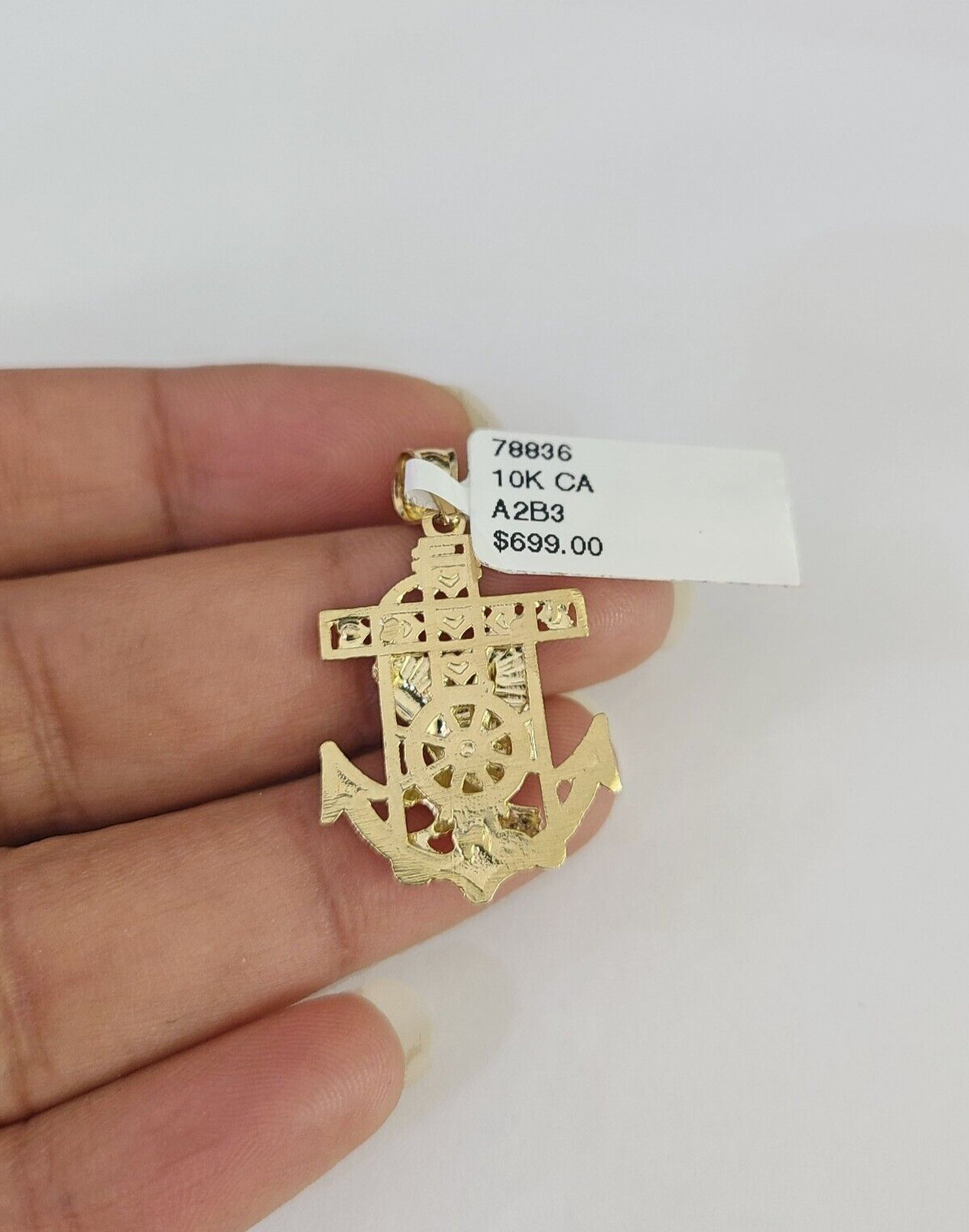 Real 10kt Eagle Anchor Pendant Charm Yellow Gold 10Kt Genuine