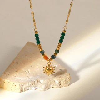 Sunshine Bead Pendant Necklace