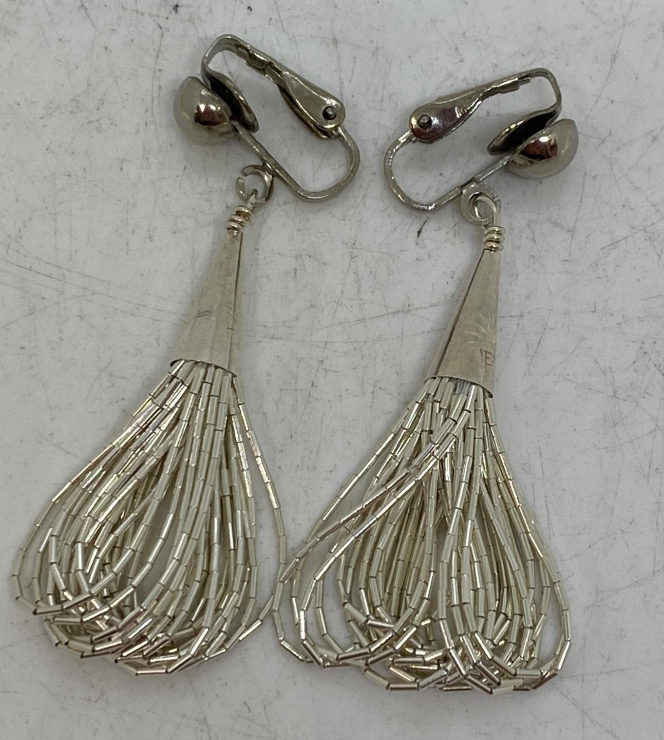 Sunshine Sterling Liquid Silver 100 Strand Necklace Earring Set N49