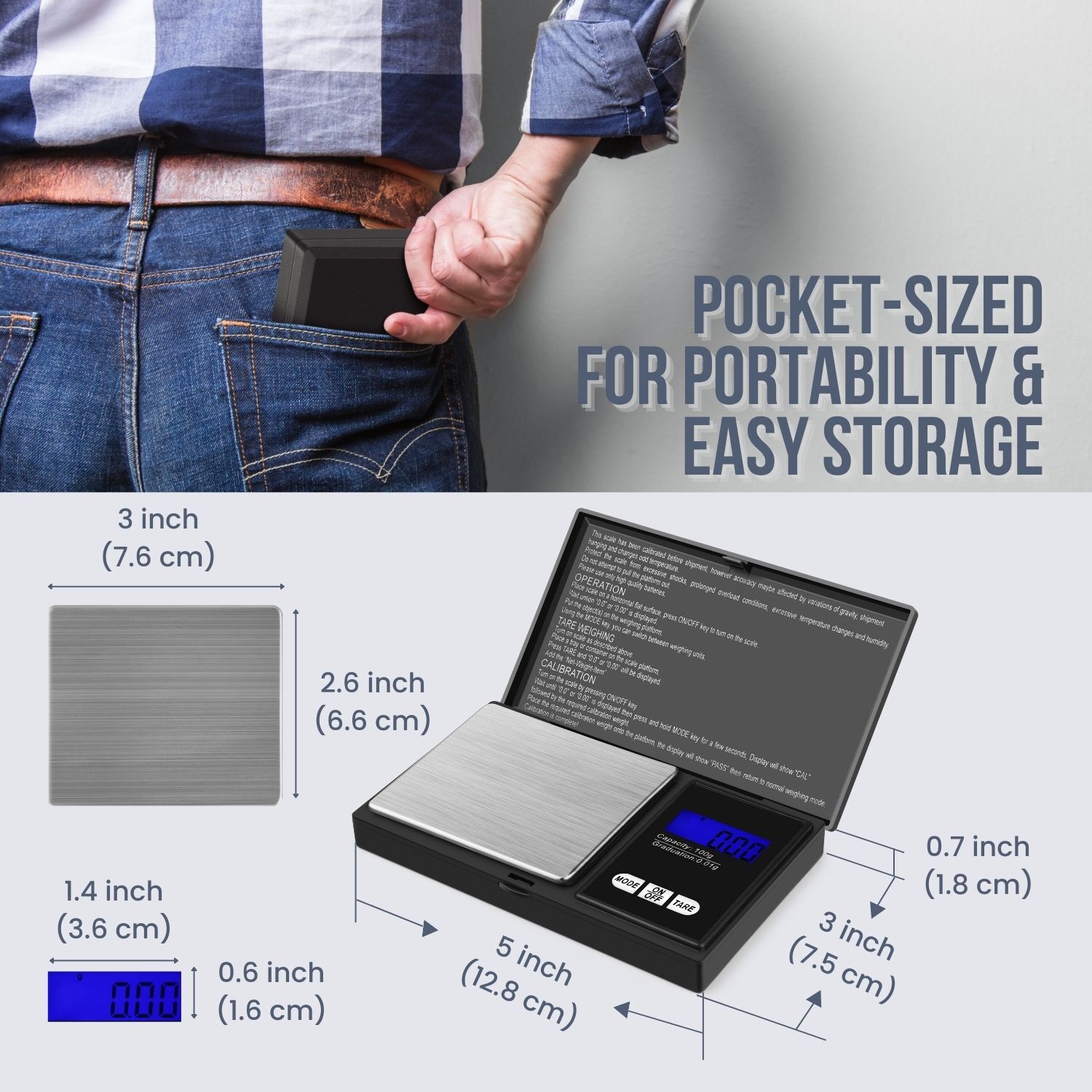 Mini Pocket 100g x 0.01g Digital Diamond Jewelry Gold Gram Balance Weight Scale